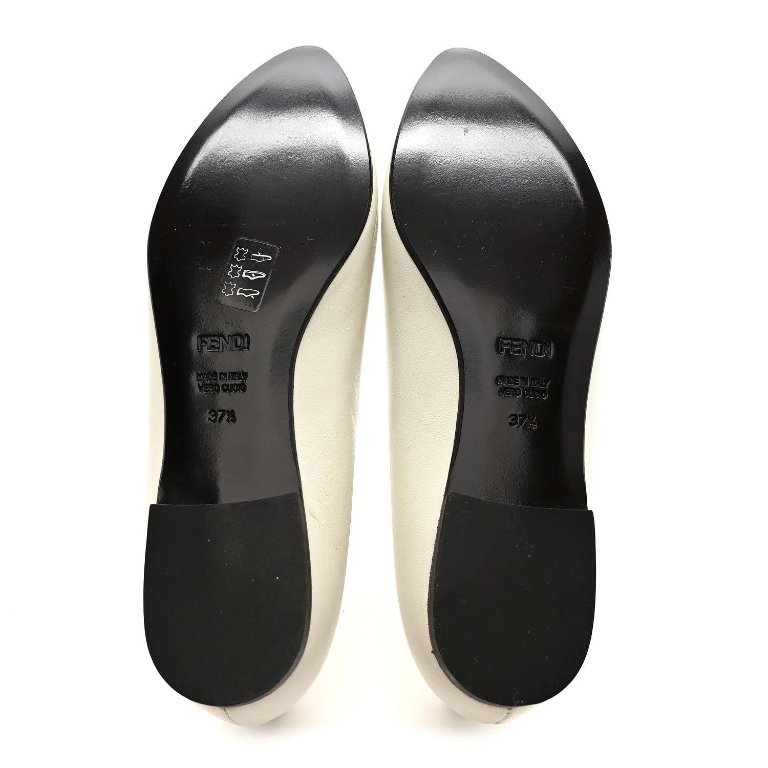 Vitello Cuoio FF Ballerina Flats 37.5 White - Image 7