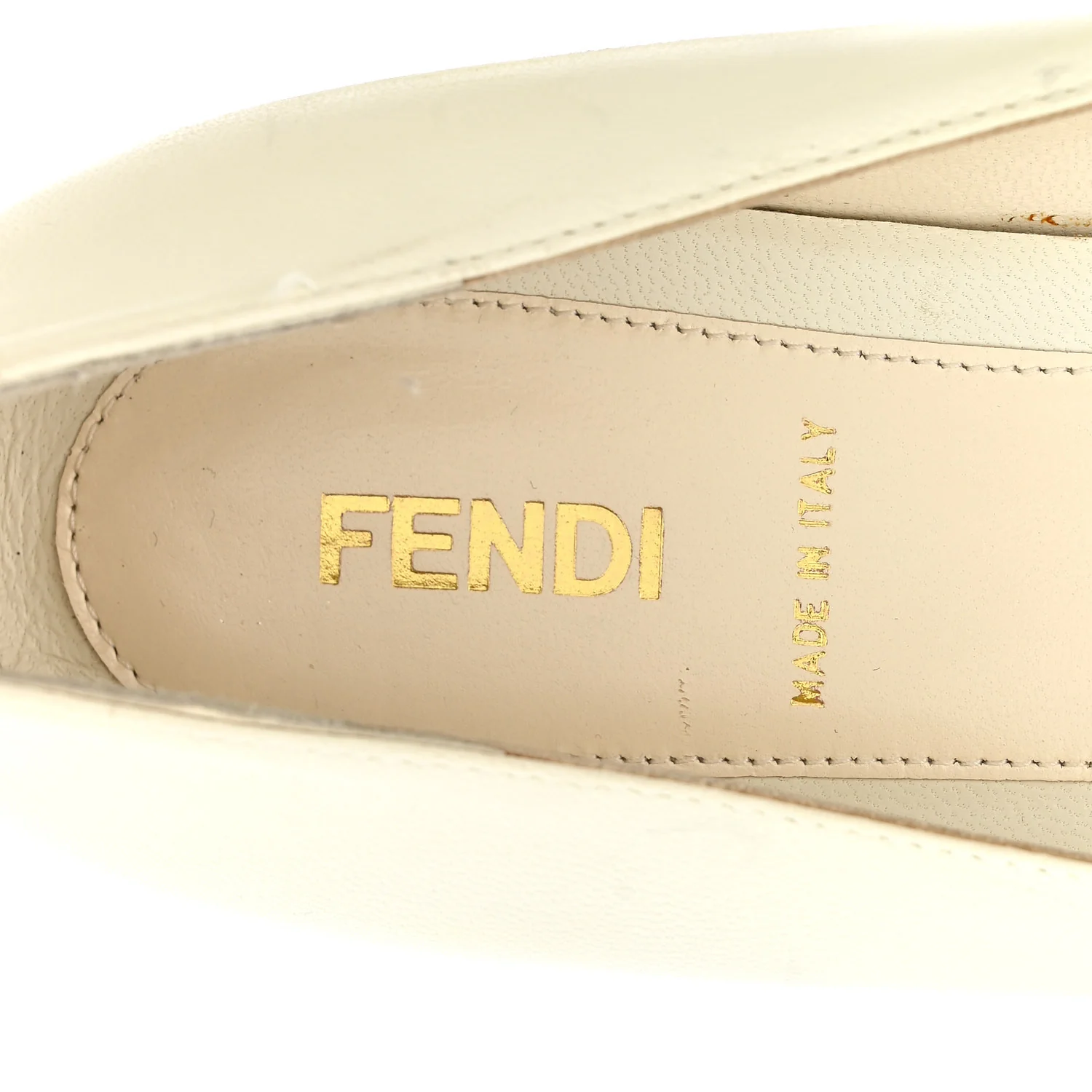 Vitello Cuoio FF Ballerina Flats 37.5 White - Image 9