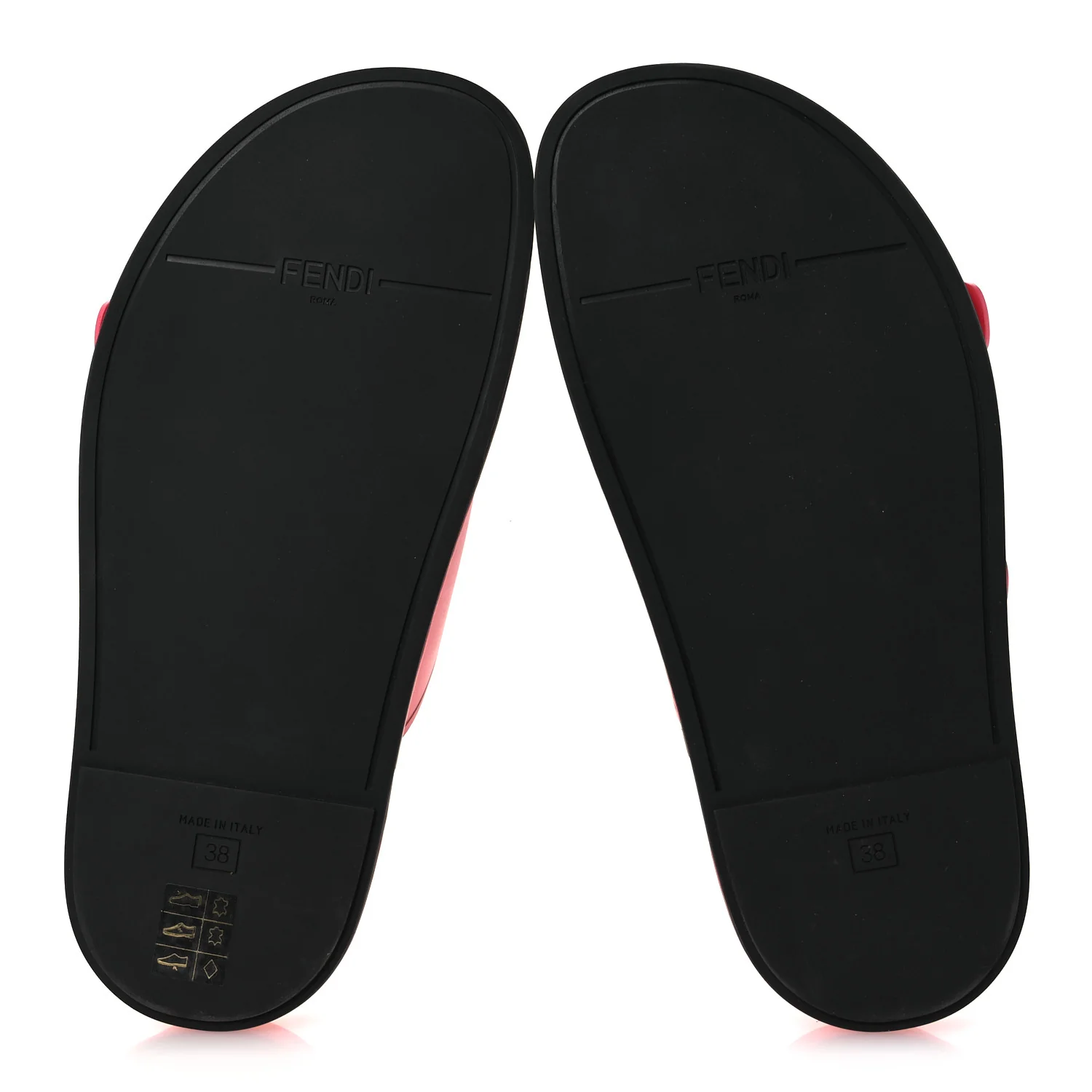 Vitello Fendi Feel Buckled Slide Sandals 38 Pink Dalia - Image 7