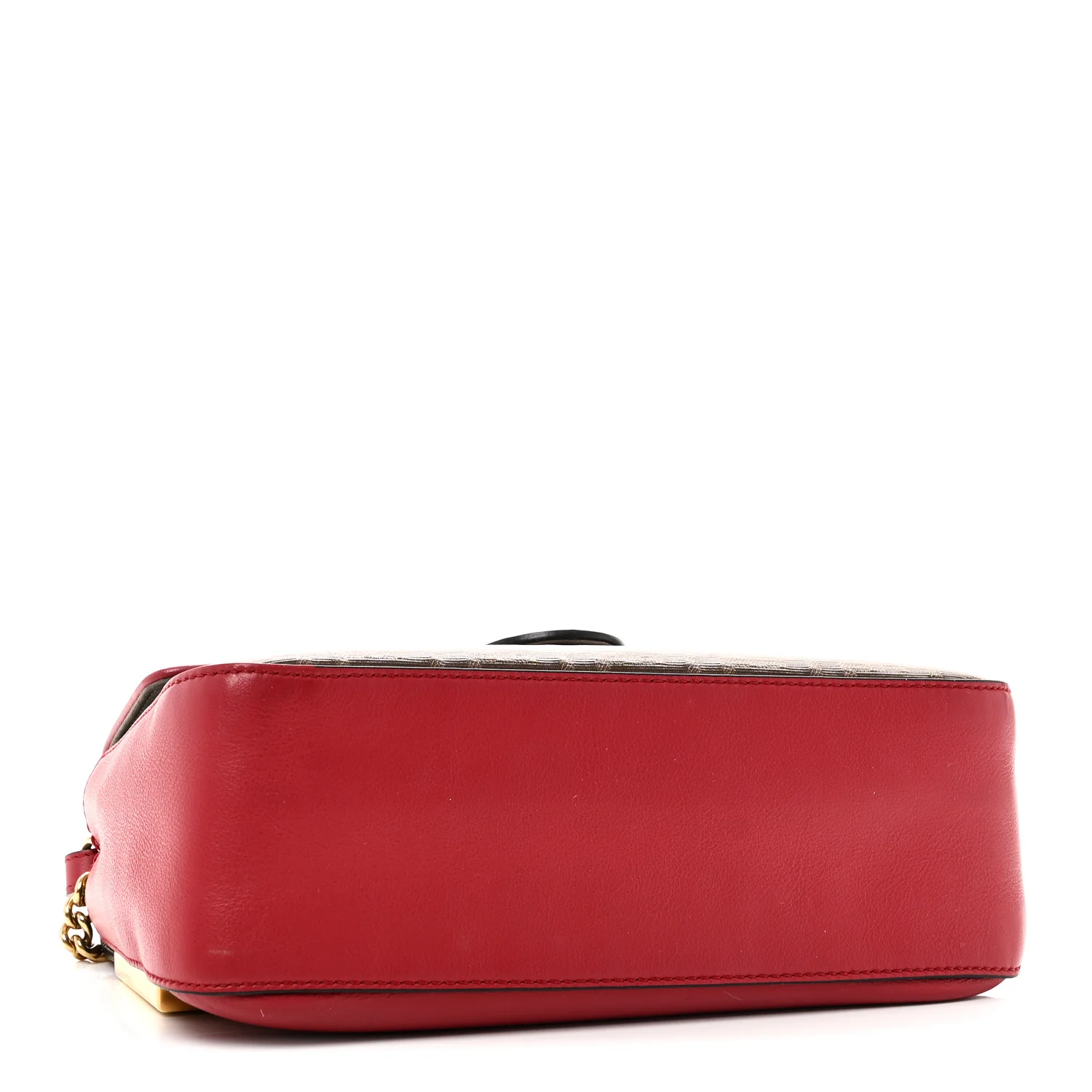 Vitello Grace Glazed Fabric FF 1974 Double F Shoulder Bag Fragola Mogano Panna - Image 4