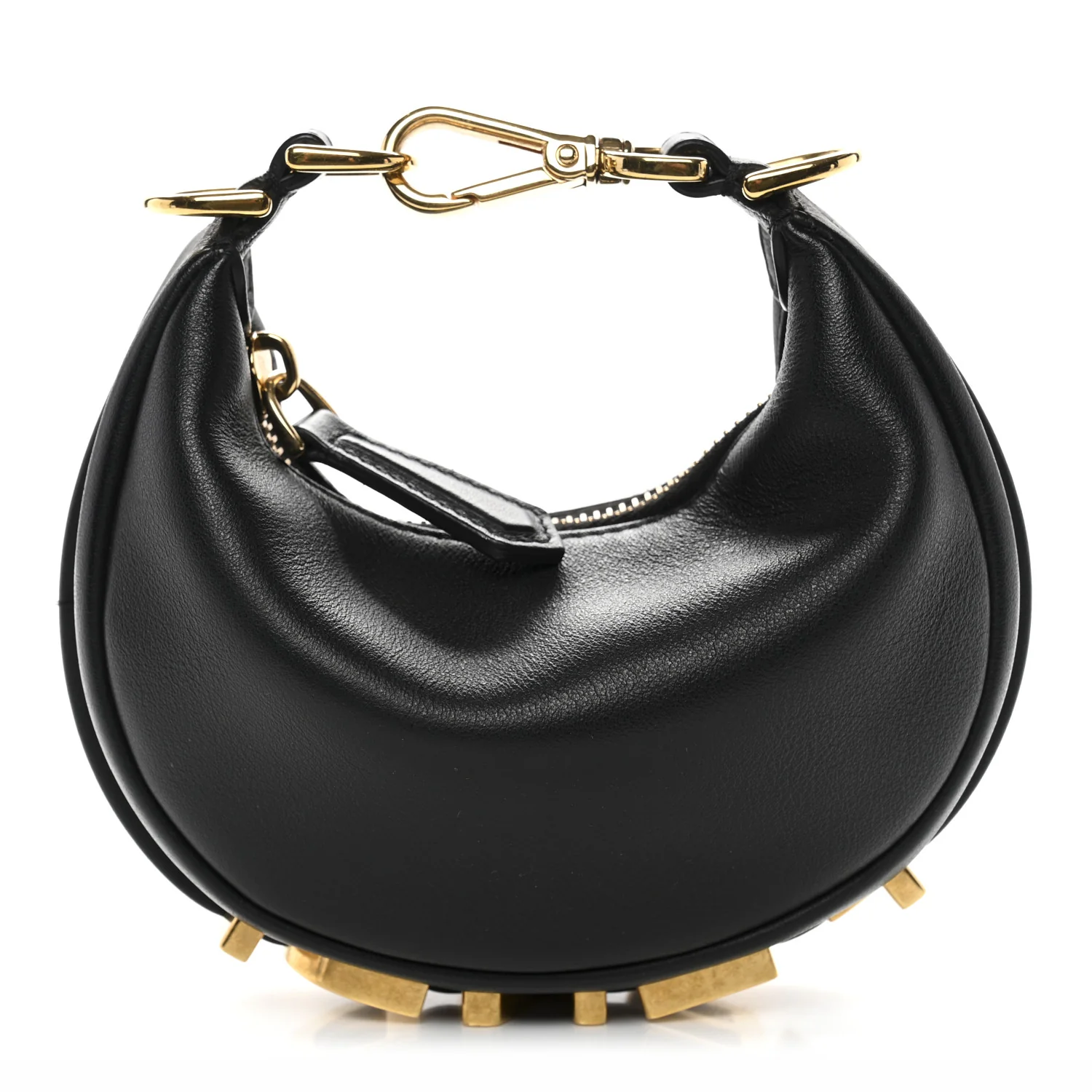 Vitello Grace Matte Nano Fendigraphy Hobo Charm Black
