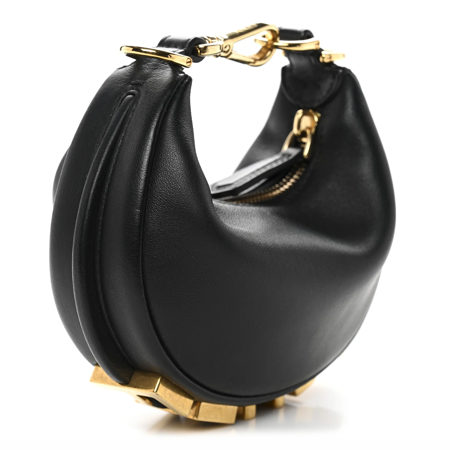 Vitello Grace Matte Nano Fendigraphy Hobo Charm Black - Image 3