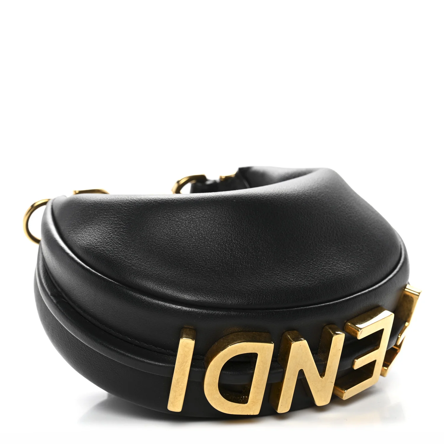Vitello Grace Matte Nano Fendigraphy Hobo Charm Black - Image 4