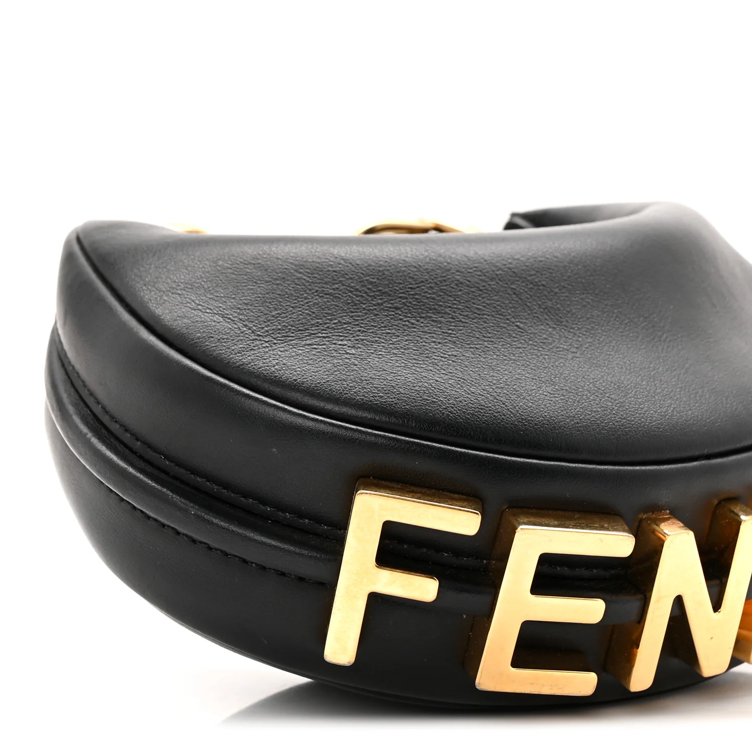 Vitello Grace Matte Nano Fendigraphy Hobo Charm Black - Image 9