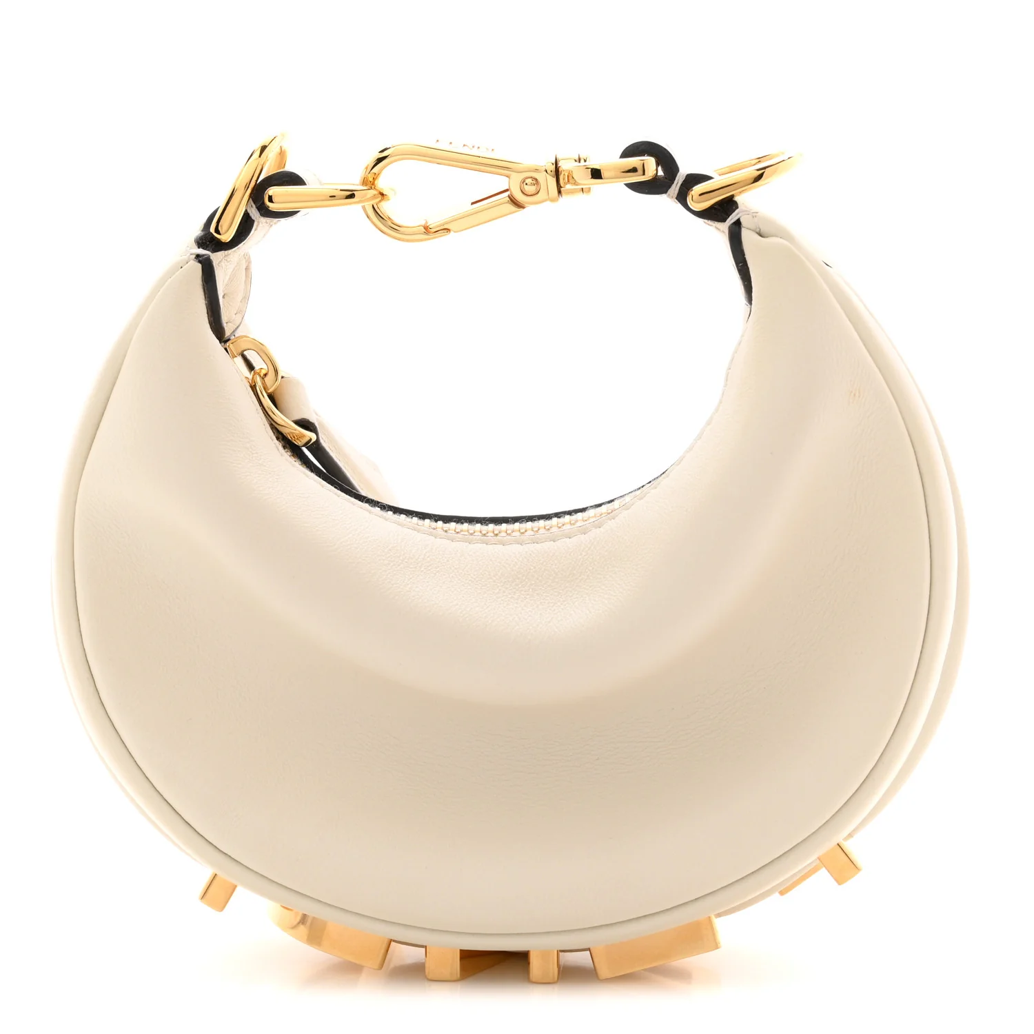 Vitello Grace Matte Nano Fendigraphy Hobo Charm White Ice