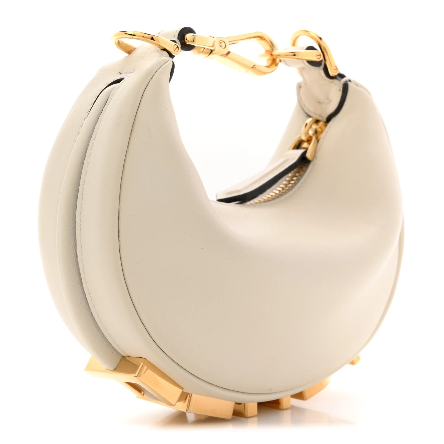 Vitello Grace Matte Nano Fendigraphy Hobo Charm White Ice - Image 3