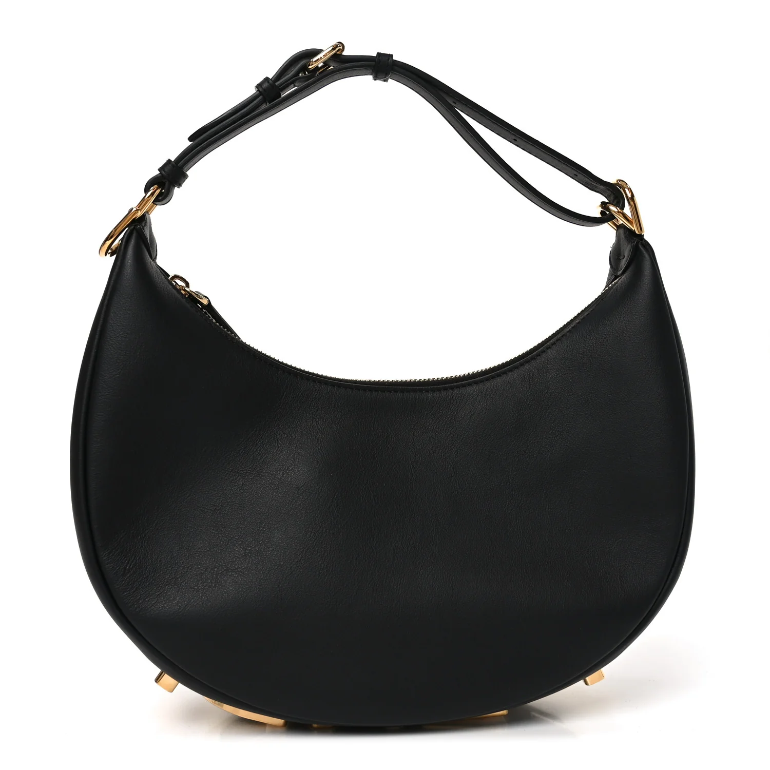 Vitello Grace Matte Small Fendigraphy Hobo Bag Black