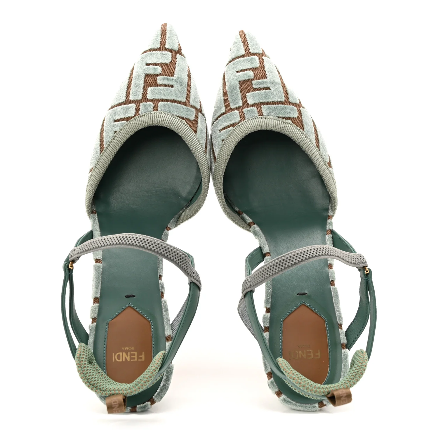 Vitello Grace Velluto FF Colibri 55mm Slingback Pumps 39.5 Menta Oil 39.5 Menta Oil Matcha - Image 2
