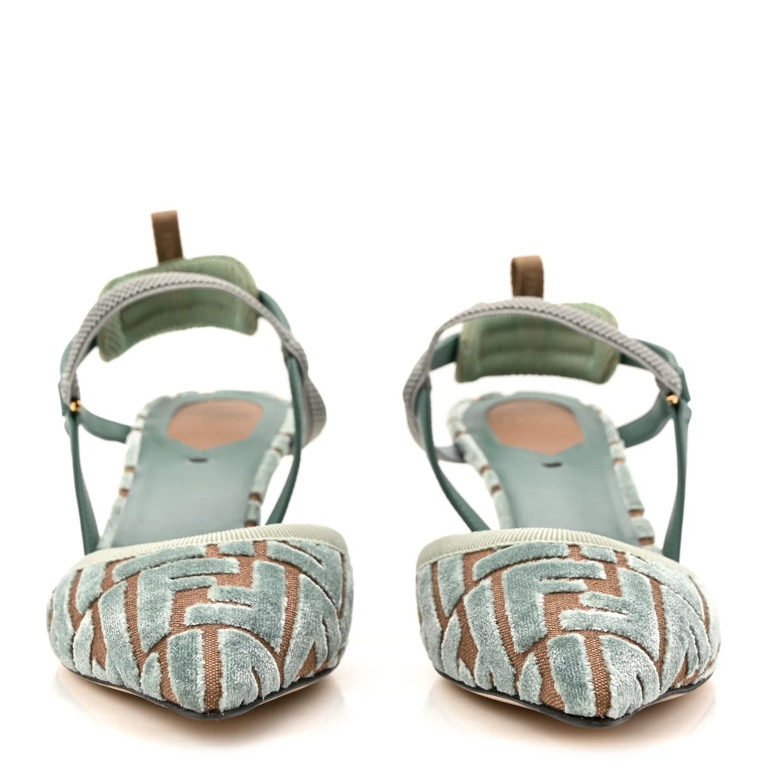 Vitello Grace Velluto FF Colibri 55mm Slingback Pumps 39.5 Menta Oil 39.5 Menta Oil Matcha - Image 3