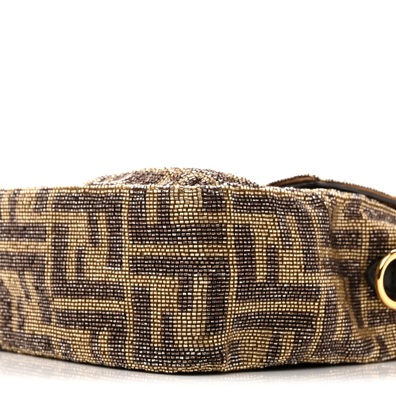 Vitello King Beaded Zucca Baguette Mogano Panna Ebano - Image 10