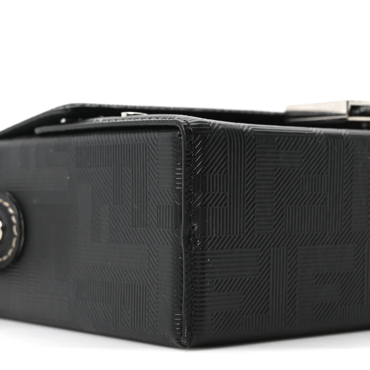 Vitello King FF Lines Embossed Baguette Soft Trunk Black - Image 17