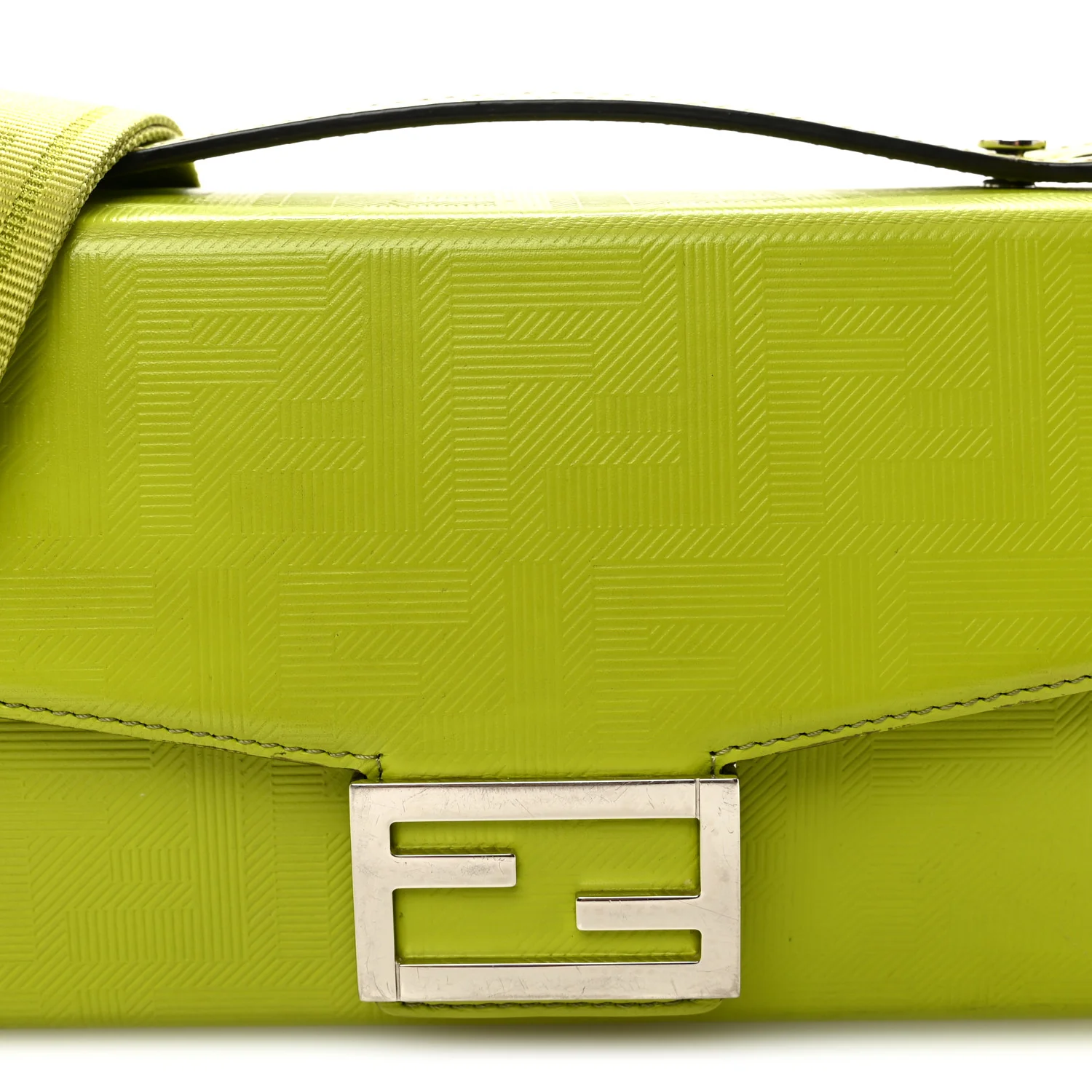Vitello King FF Lines Embossed Baguette Soft Trunk Wasabi - Image 7