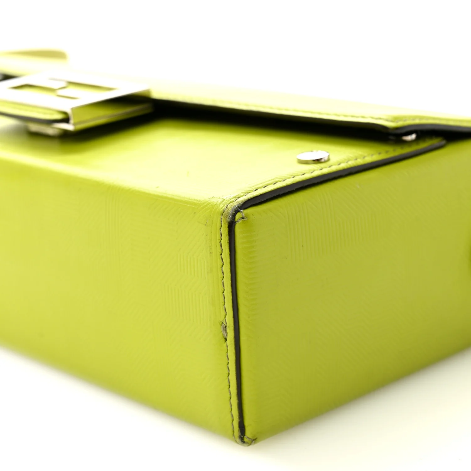 Vitello King FF Lines Embossed Baguette Soft Trunk Wasabi - Image 9