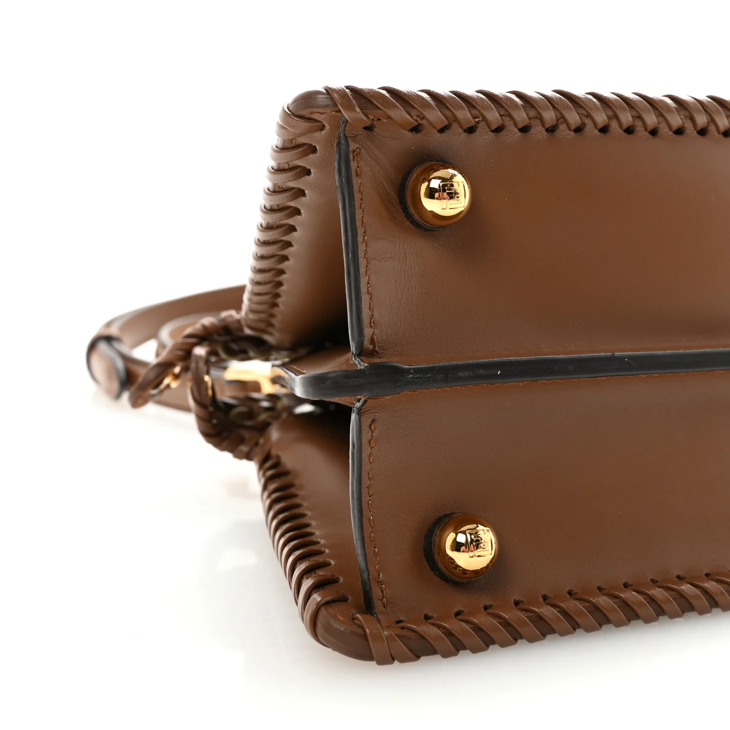 Vitello King Shiny Nappa Intreccio Petite Peekaboo I SEE U Satchel Gianduia - Image 8