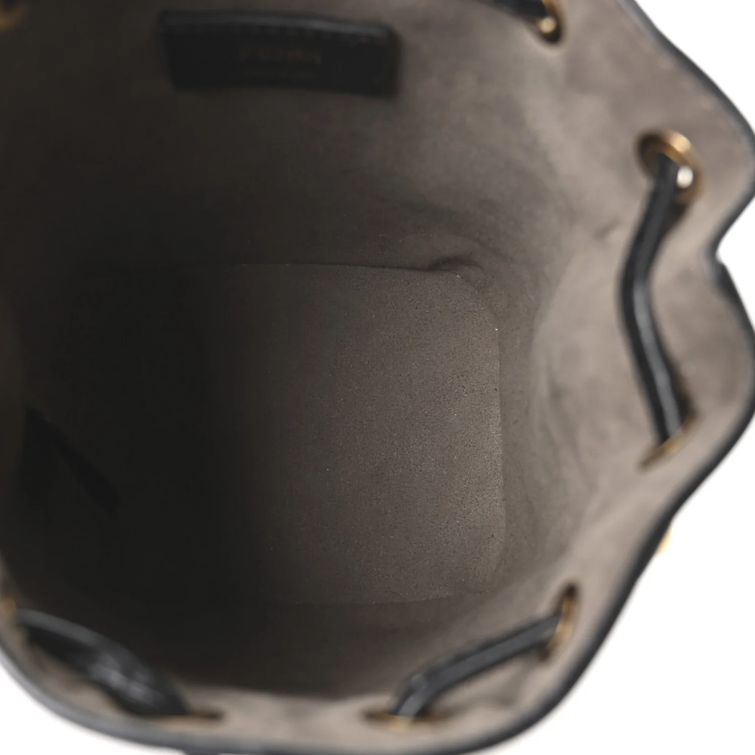Vitello Liberty F is Fendi Bi-Color FF 1974 Embossed Mini Mon Tresor Bucket Bag Maya Black - Image 5