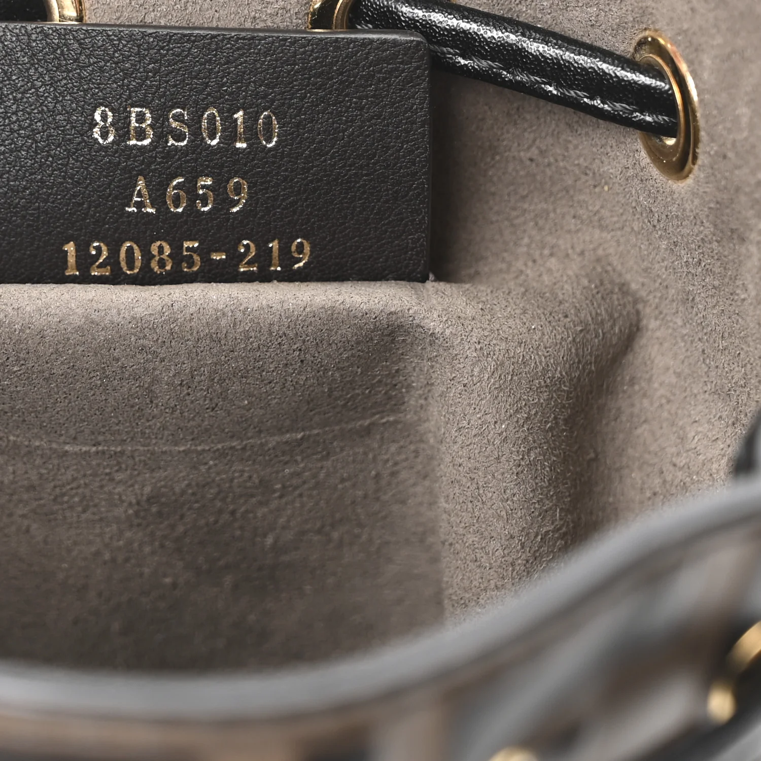 Vitello Liberty F is Fendi Bi-Color FF 1974 Embossed Mini Mon Tresor Bucket Bag Maya Black - Image 7