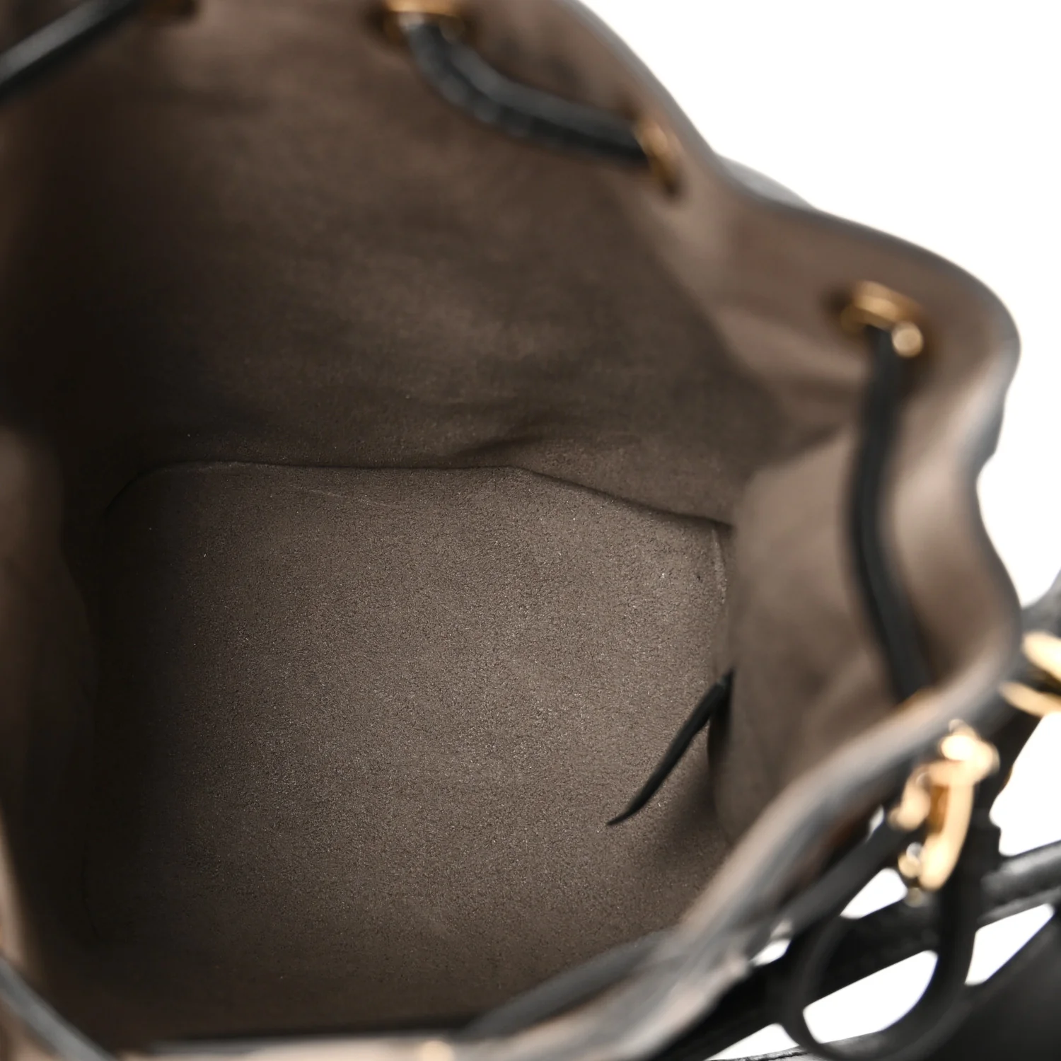 Vitello Liberty F is Fendi Bi-Color FF 1974 Embossed Mini Mon Tresor Bucket Bag Maya Black - Image 6