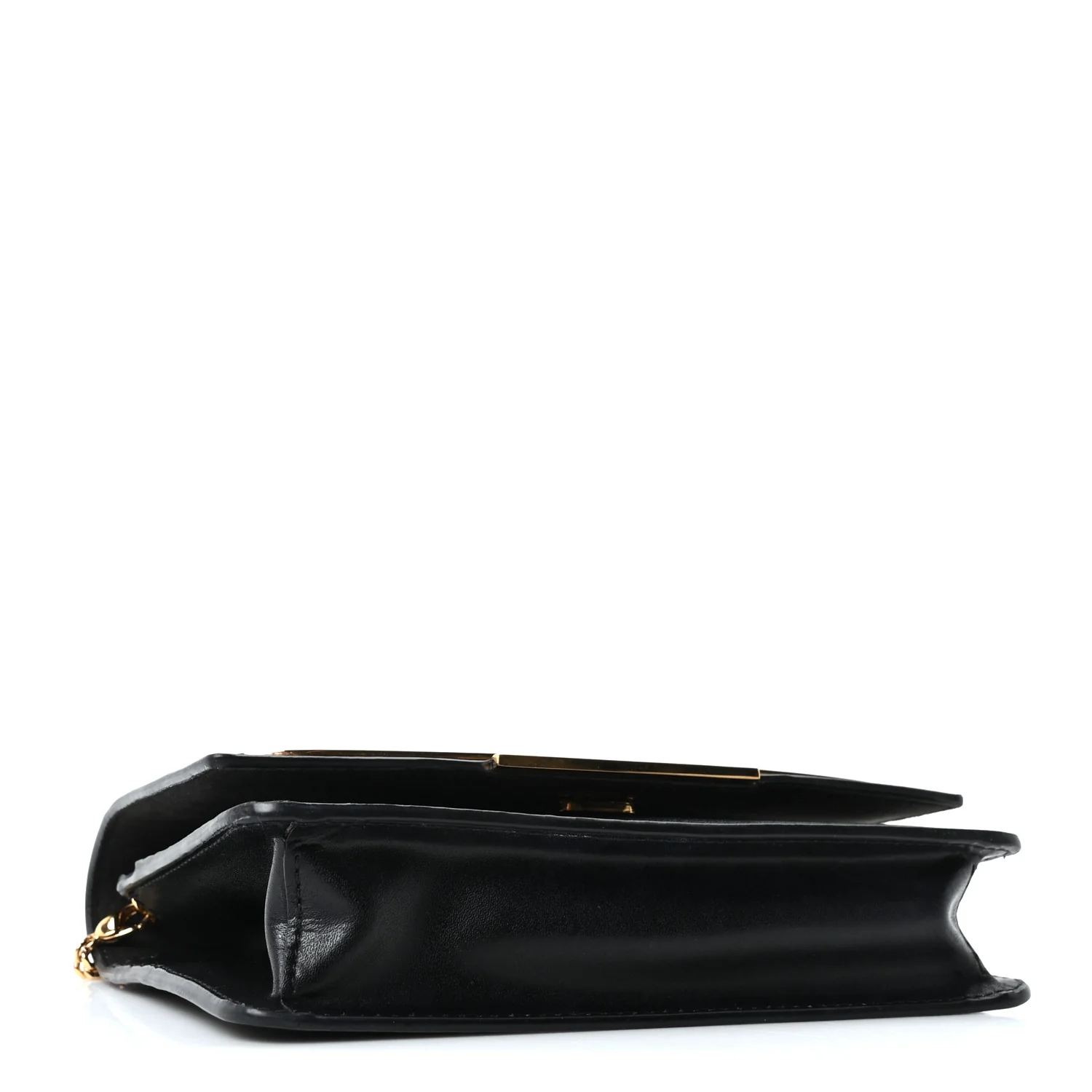 Vitello Liberty Lucido Metal Monster Eyes Tube Wallet on Chain Black - Image 4