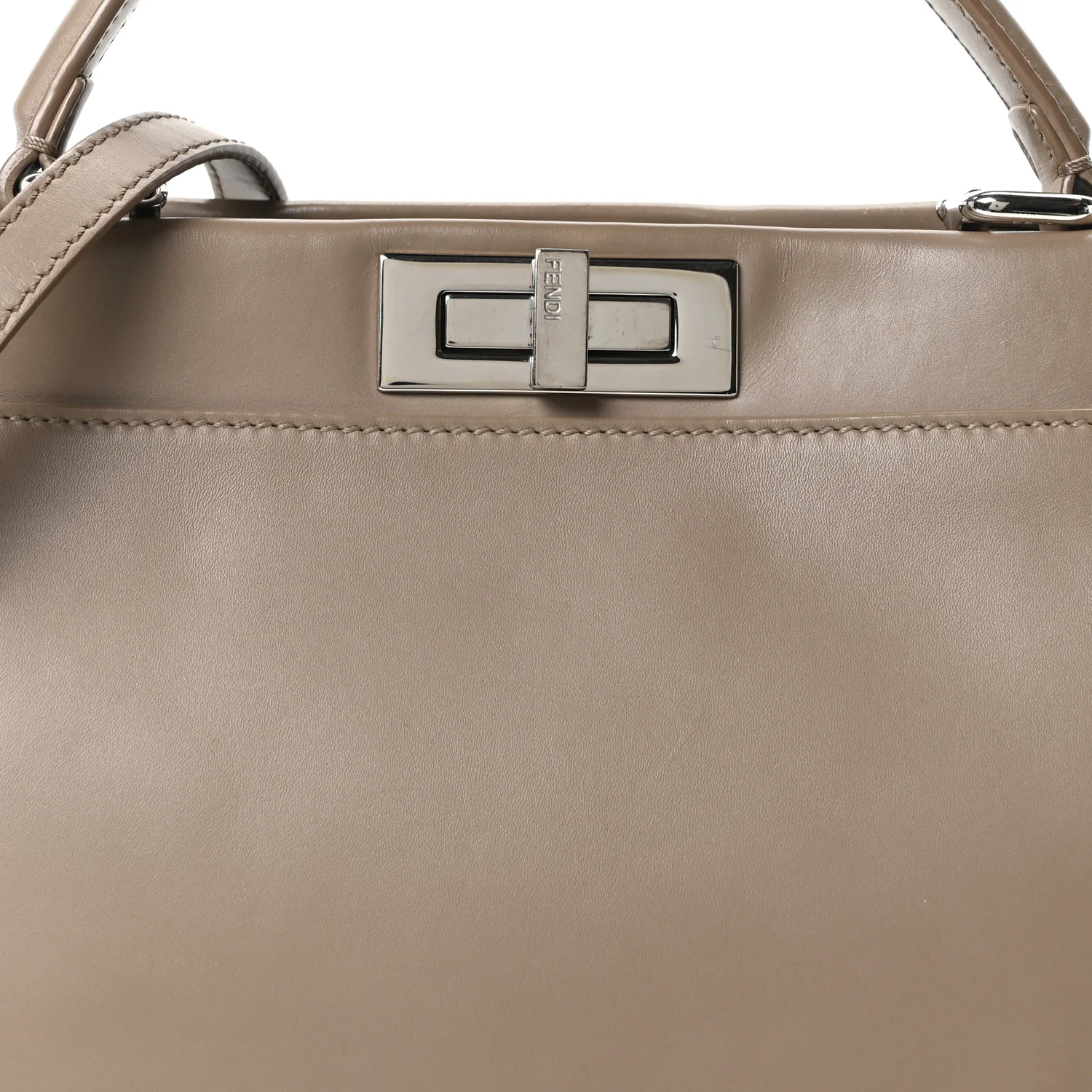 Vitello Morgan Shiny Nappa Medium Peekaboo Iconic Satchel Tortora - Image 8
