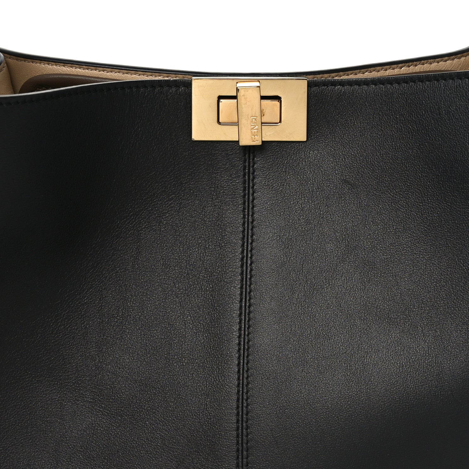 Vitello Seta Glazed Fabric FF 1974 Medium Peekaboo X-Lite Black Mogano Panna - Image 7