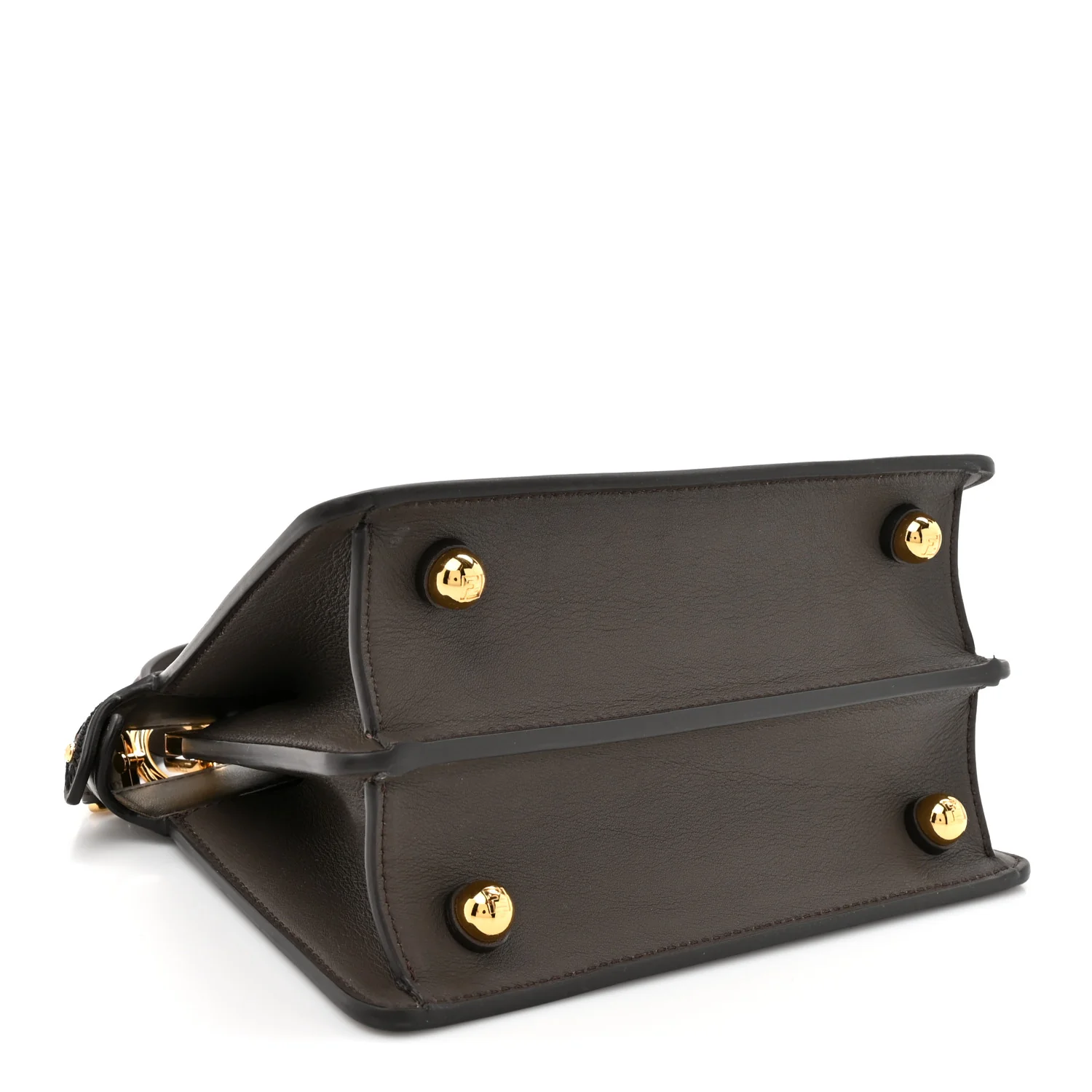 Vitello Seta Shiny Nappa Floral Embroidered Petite Peekaboo I SEE U Satchel Carbone Black - Image 4