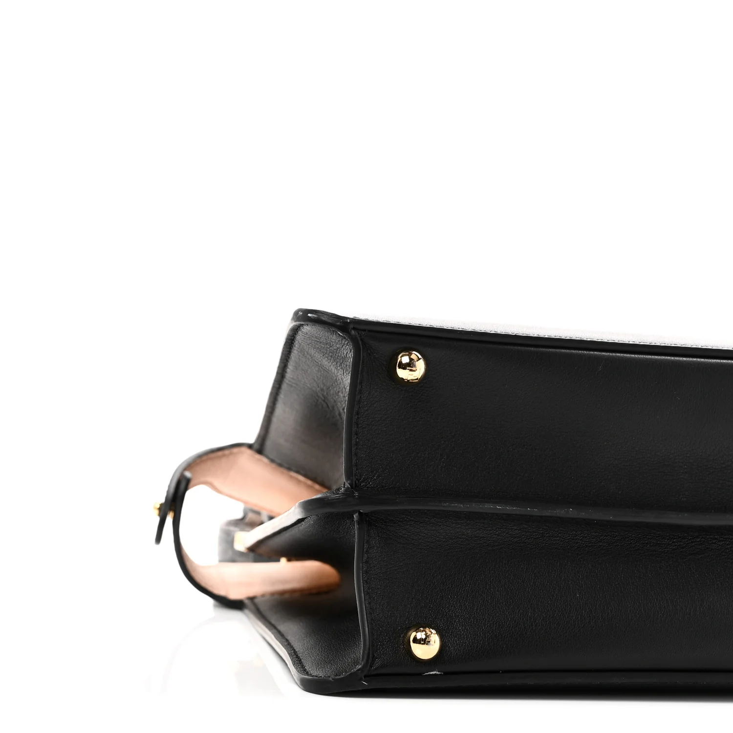 Vitello Seta Shiny Nappa Medium Peekaboo I SEE U Satchel Black Light Rose - Image 8