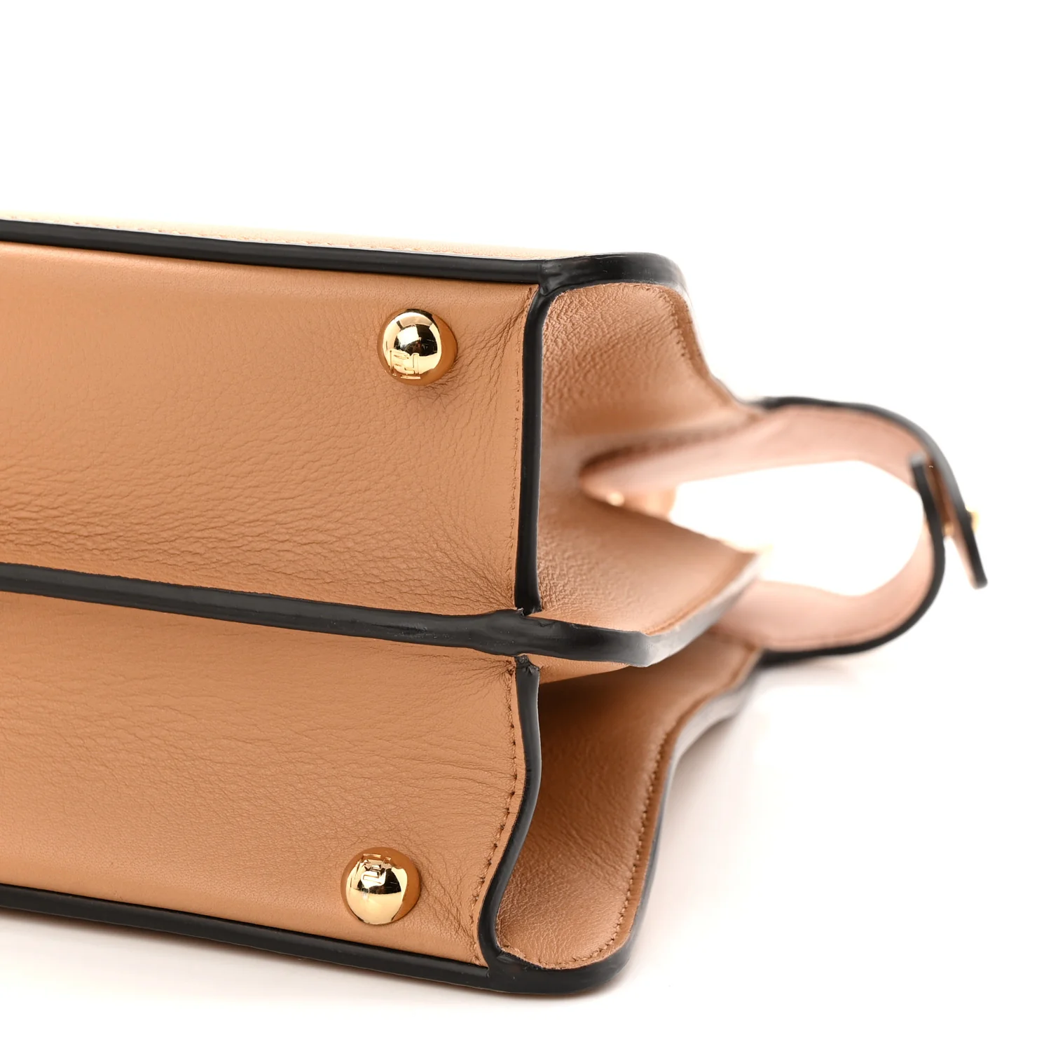 Vitello Seta Shiny Nappa Medium Peekaboo I SEE U Satchel Miele Scuro Light Rose - Image 10