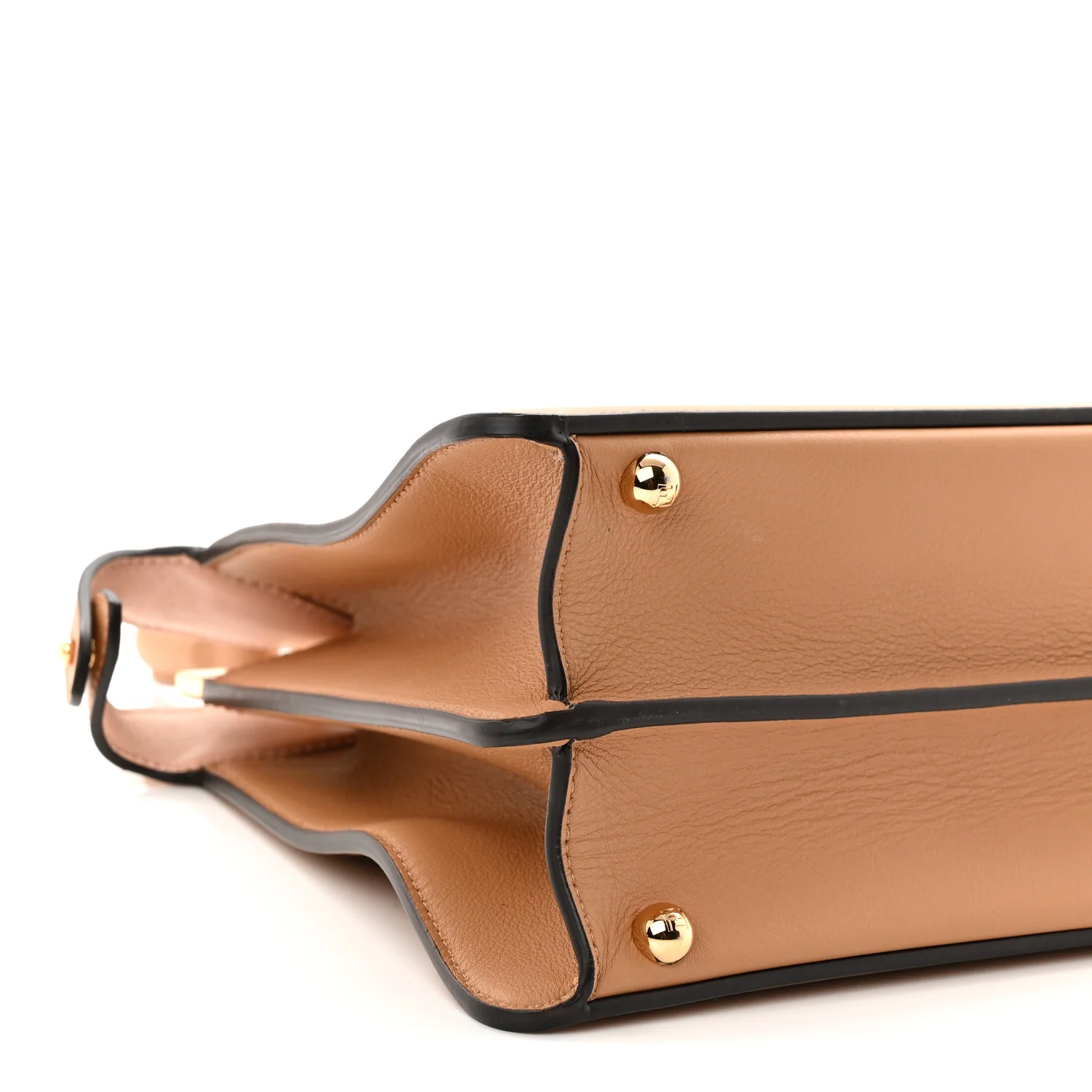 Vitello Seta Shiny Nappa Medium Peekaboo I SEE U Satchel Miele Scuro Light Rose - Image 9