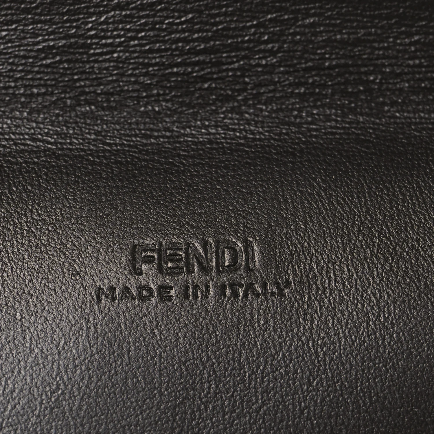 Vitello Soft F is Fendi Bi-Color FF 1974 Embossed Envelope Pouch Maya Black - Image 5