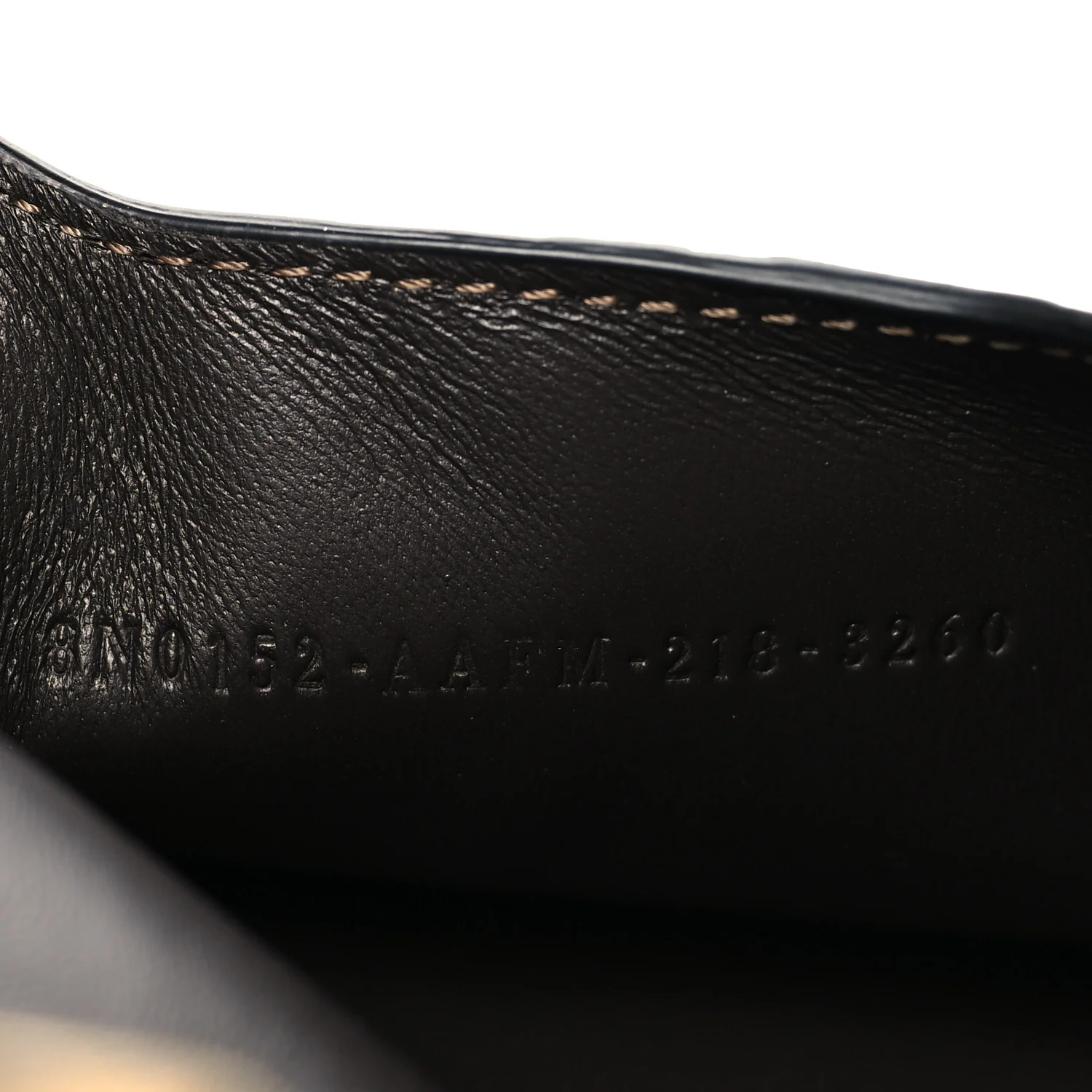 Vitello Soft F is Fendi Bi-Color FF 1974 Embossed Envelope Pouch Maya Black - Image 7