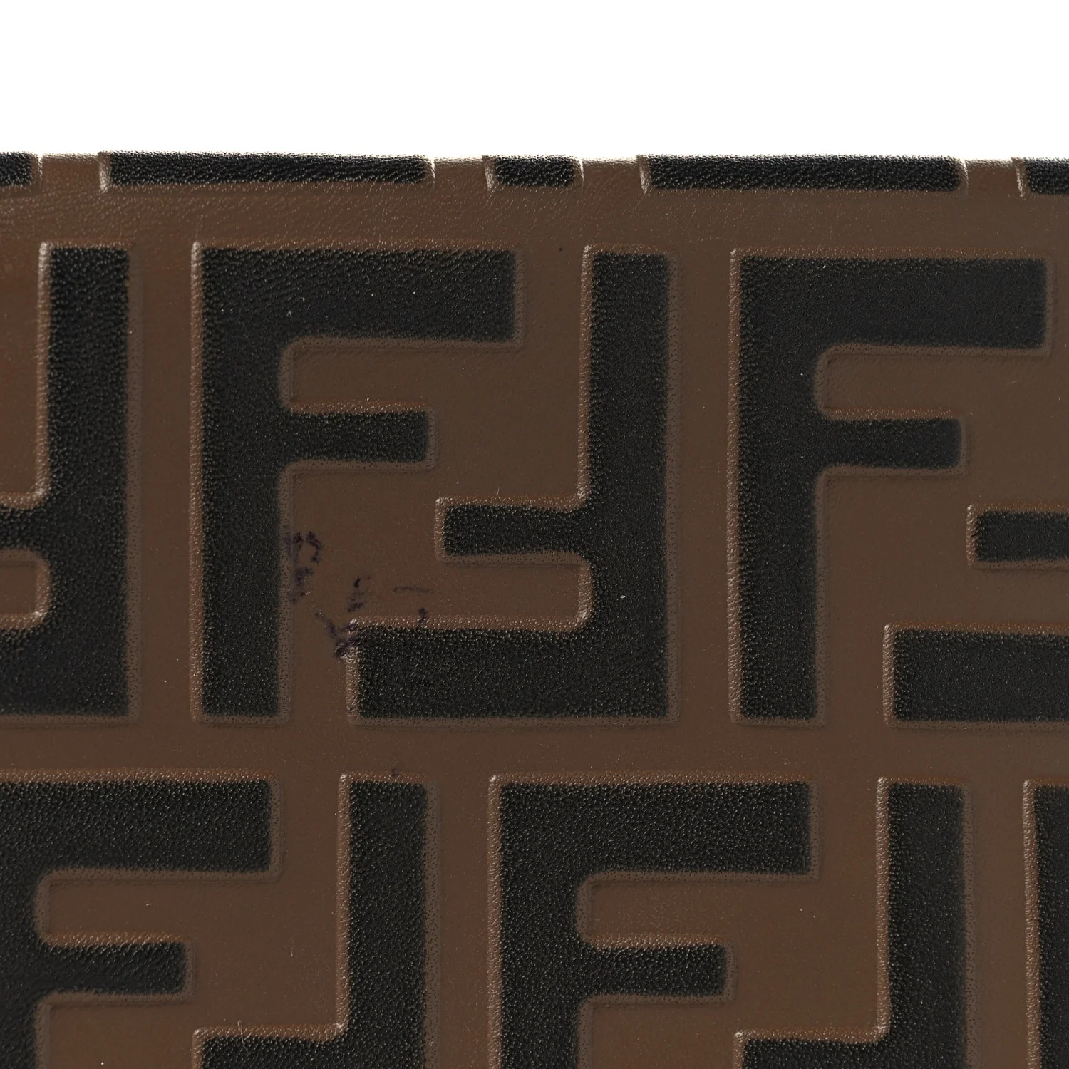 Vitello Soft F is Fendi Bi-Color FF 1974 Embossed Envelope Pouch Maya Black - Image 8
