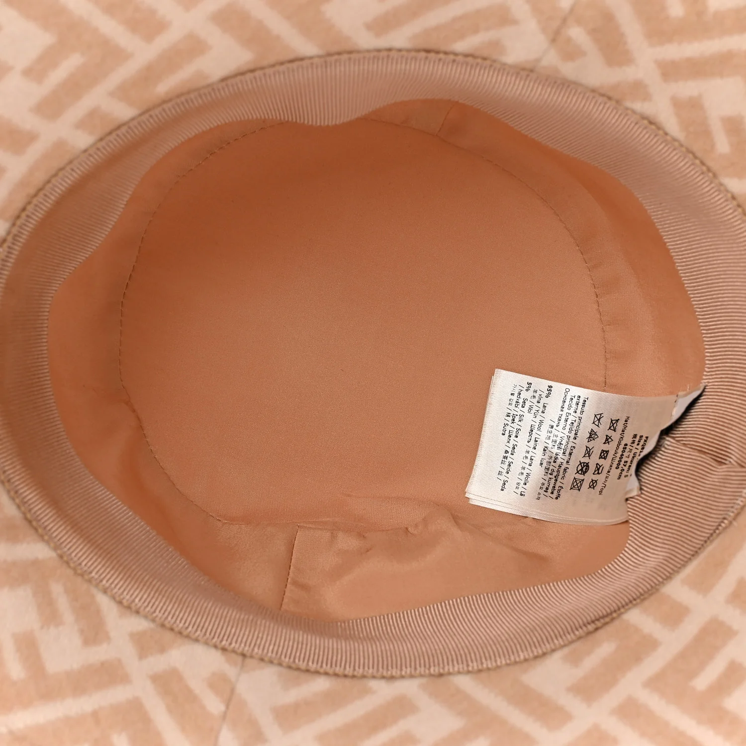 Wool Silk FF Bucket Hat S Beige - Image 7