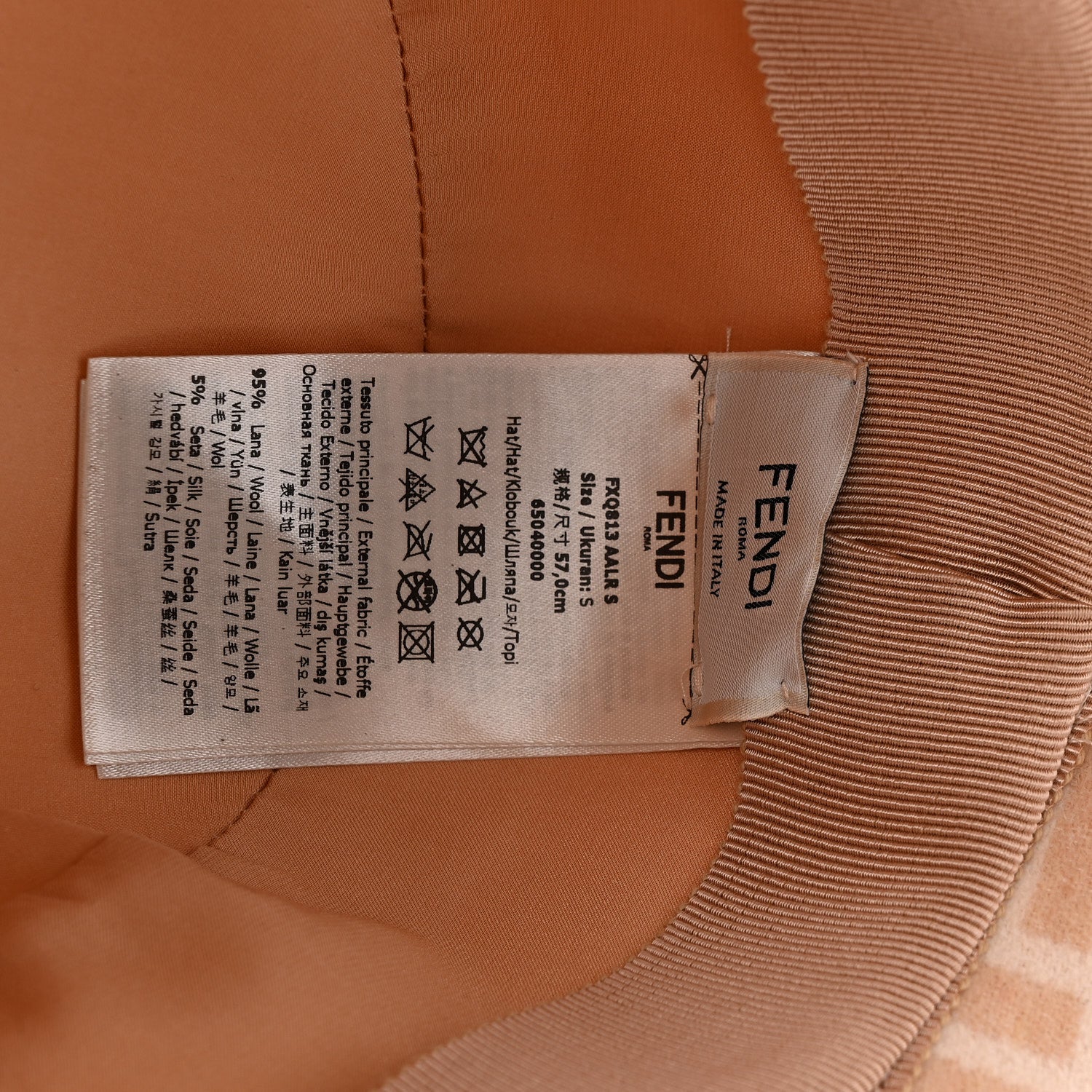 Wool Silk FF Bucket Hat S Beige - Image 8