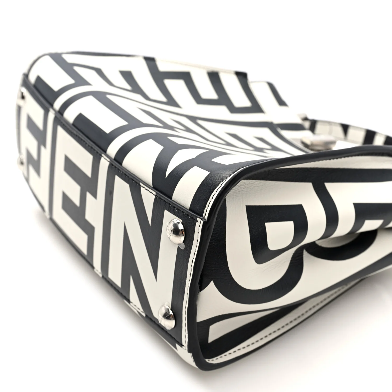 X MARC JACOBS Nappa Mini Peekaboo I SEE U Satchel Black White - Image 8