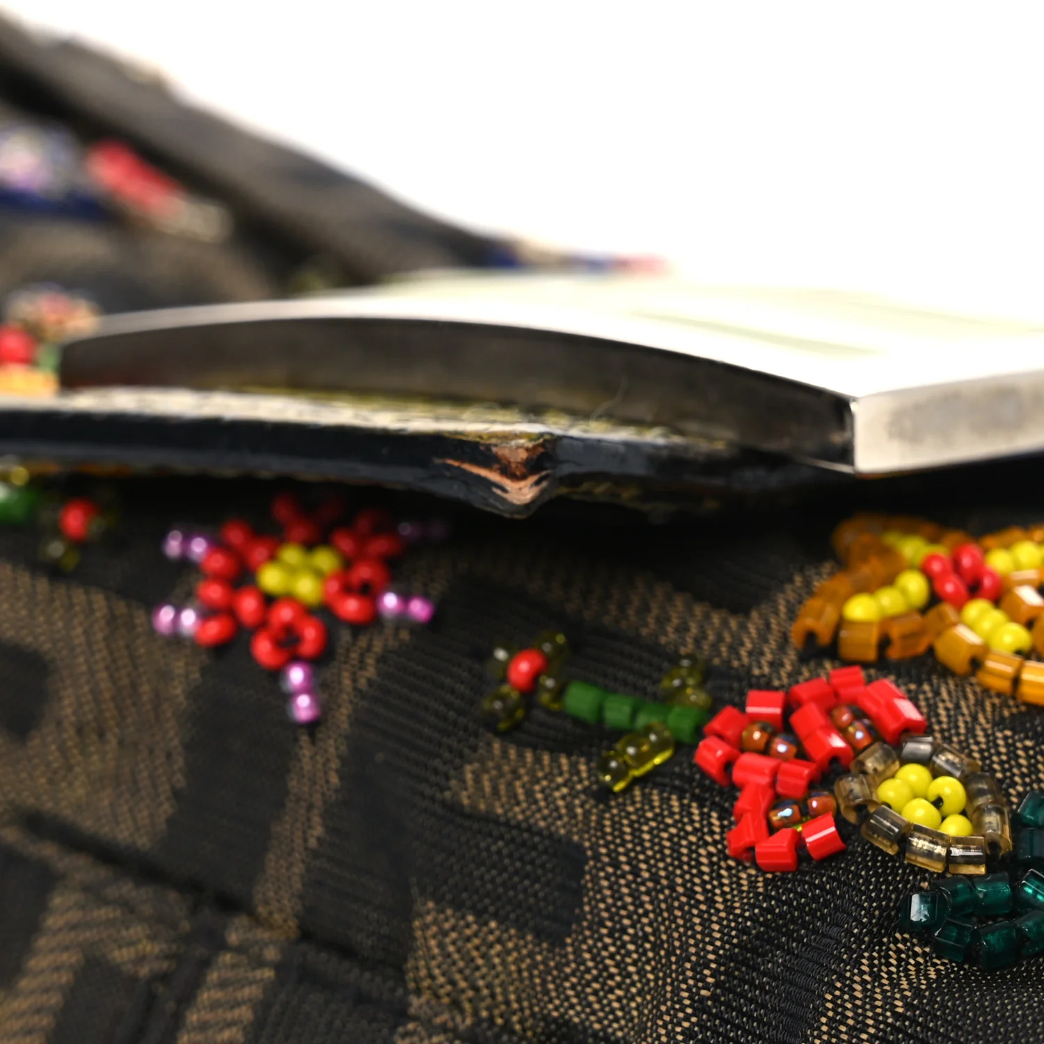 Zucca Lizard Embroidered Baguette Tobacco Green Multicolor - Image 11