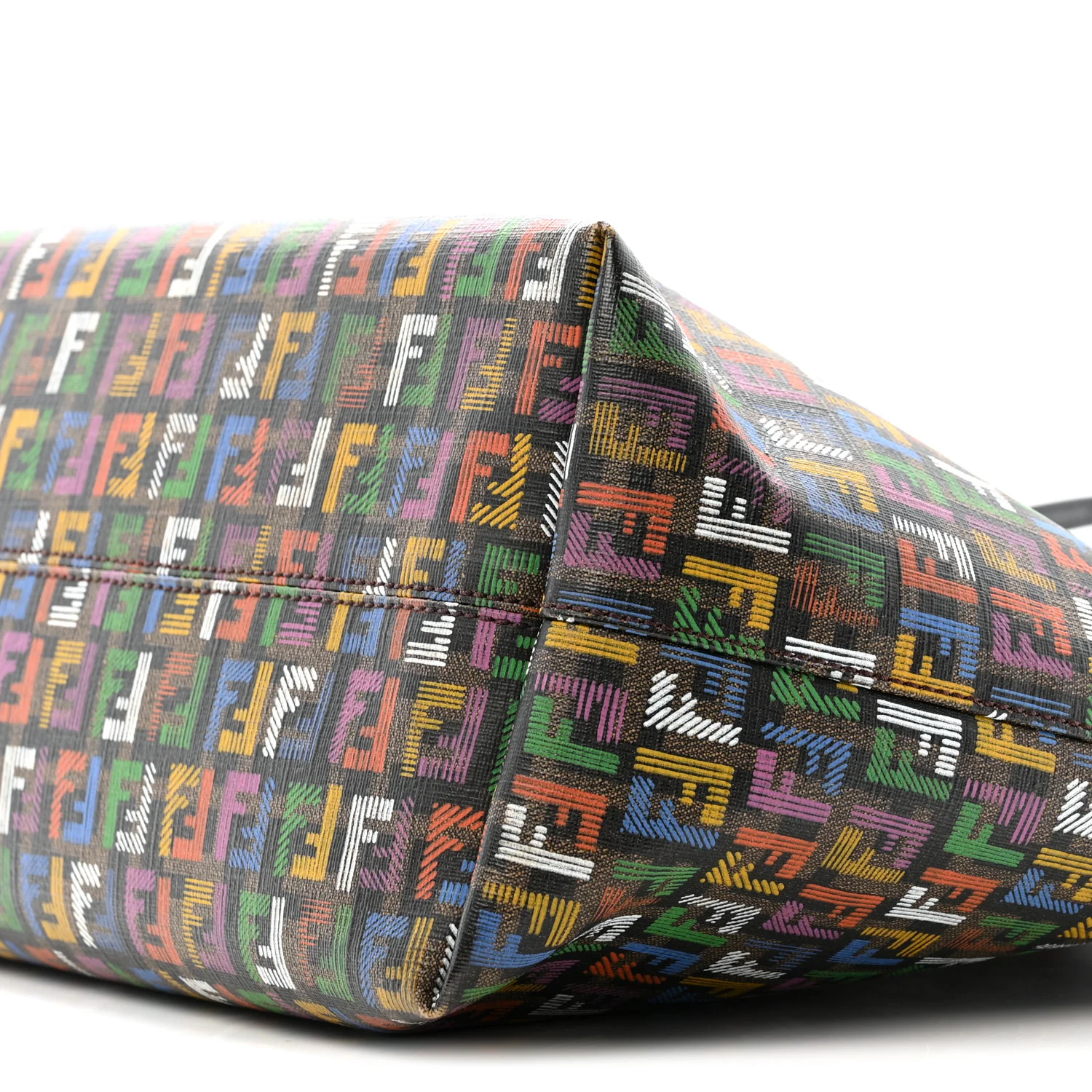 Zucca Spalmati Patent Zucchino Screen Print Medium Roll Tote Tobacco Multicolor Black - Image 10