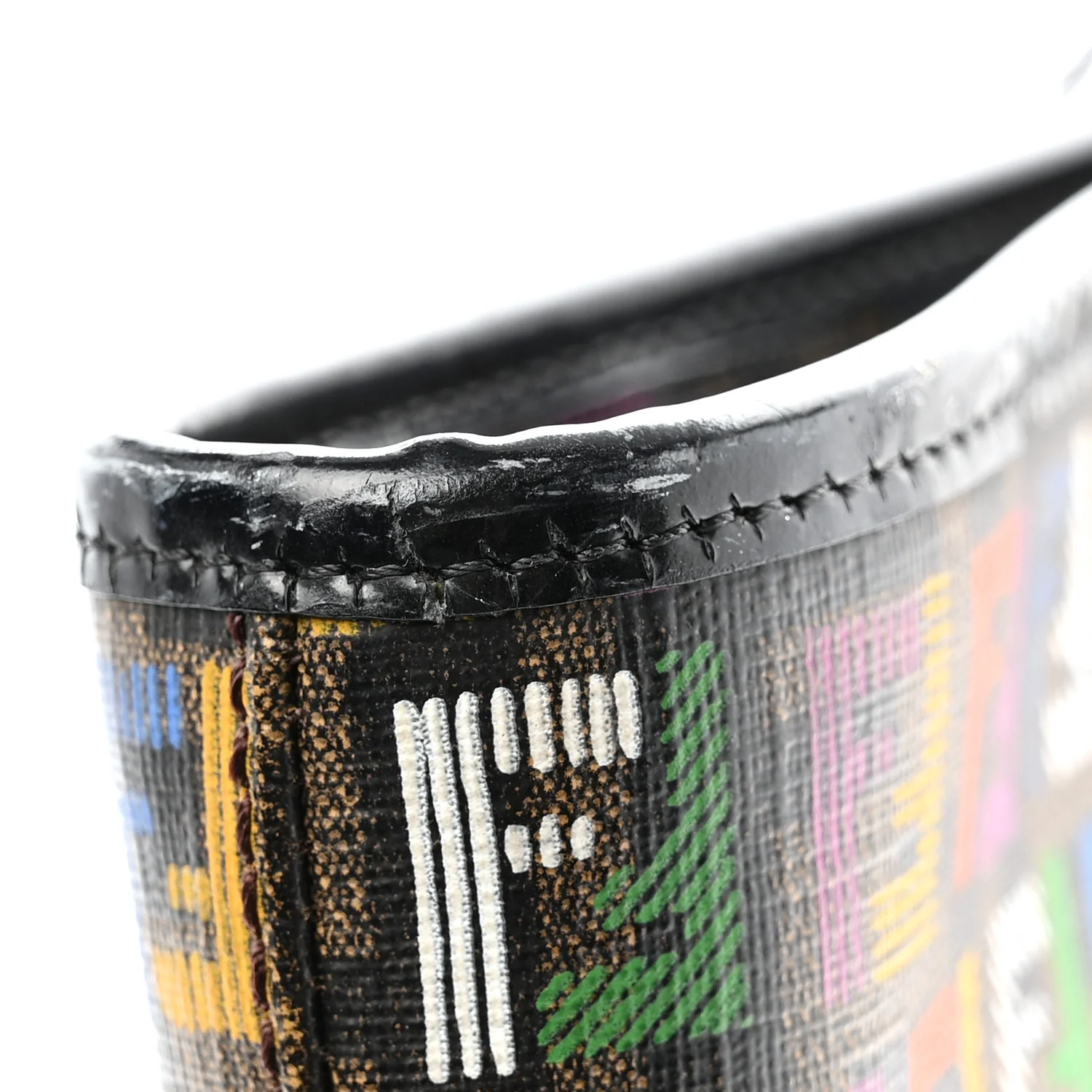 Zucca Spalmati Patent Zucchino Screen Print Medium Roll Tote Tobacco Multicolor Black - Image 12