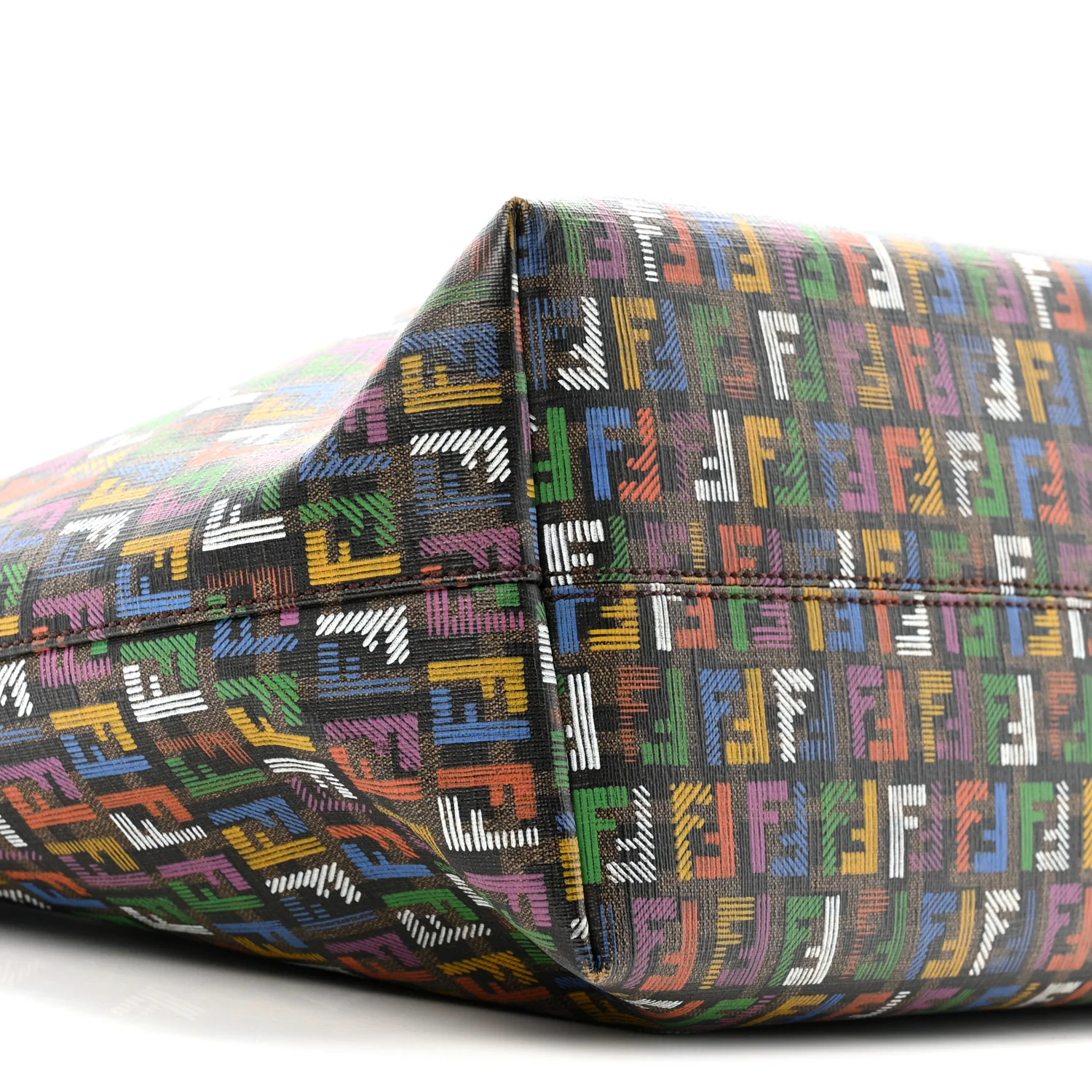 Zucca Spalmati Patent Zucchino Screen Print Medium Roll Tote Tobacco Multicolor Black - Image 9