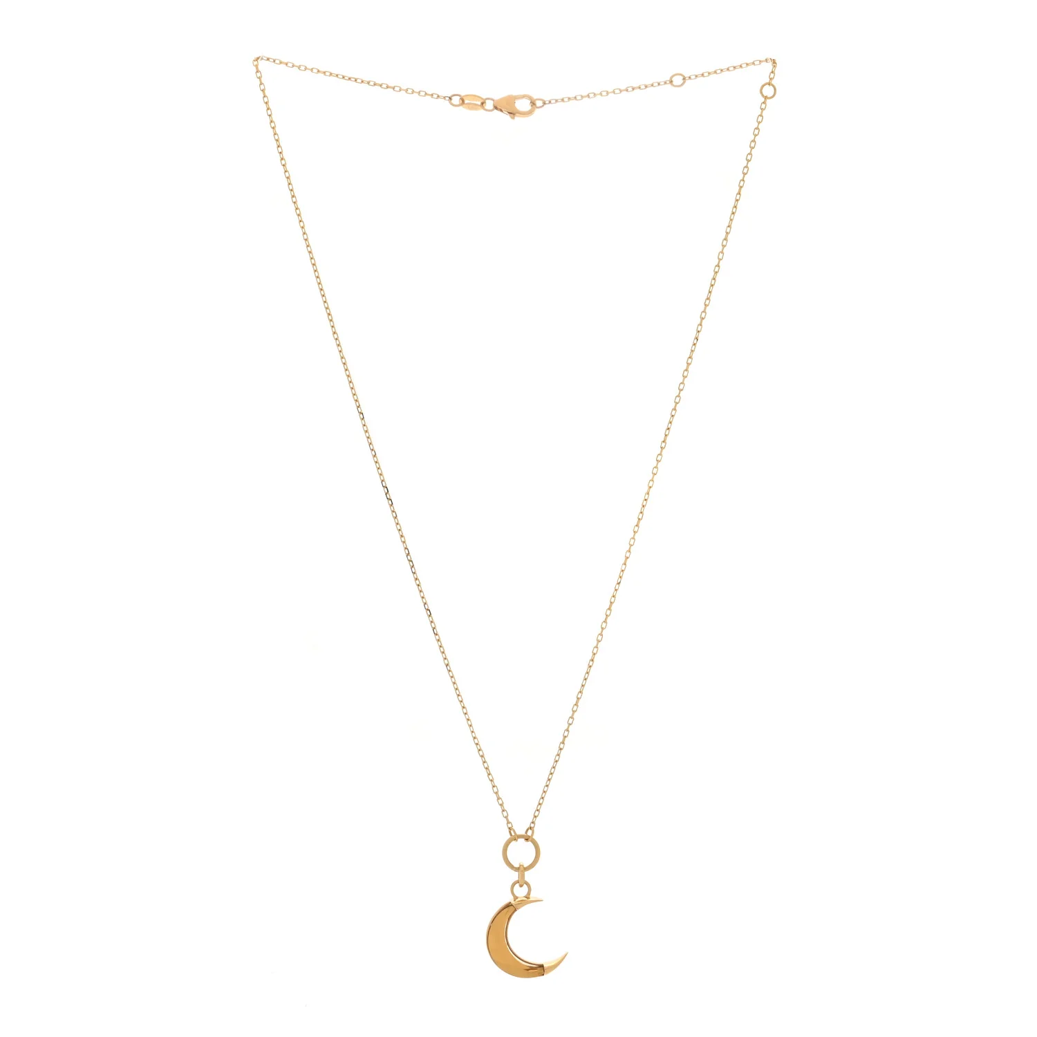 18K Yellow Gold Champagne Citrine Crescent Karma Necklace - Image 3