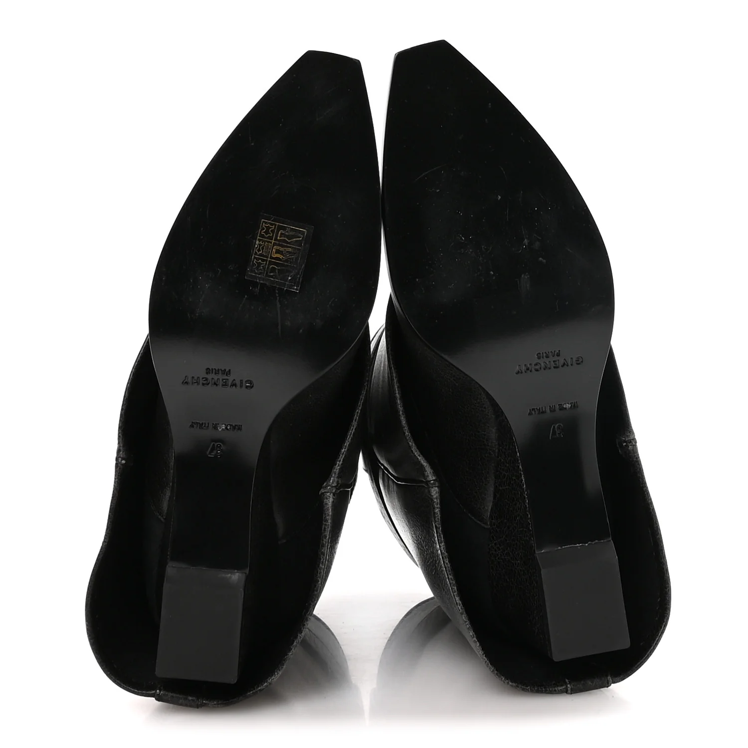 Aged Calfskin Cowboy Shark Lock Ankle 37 Black - Image 6