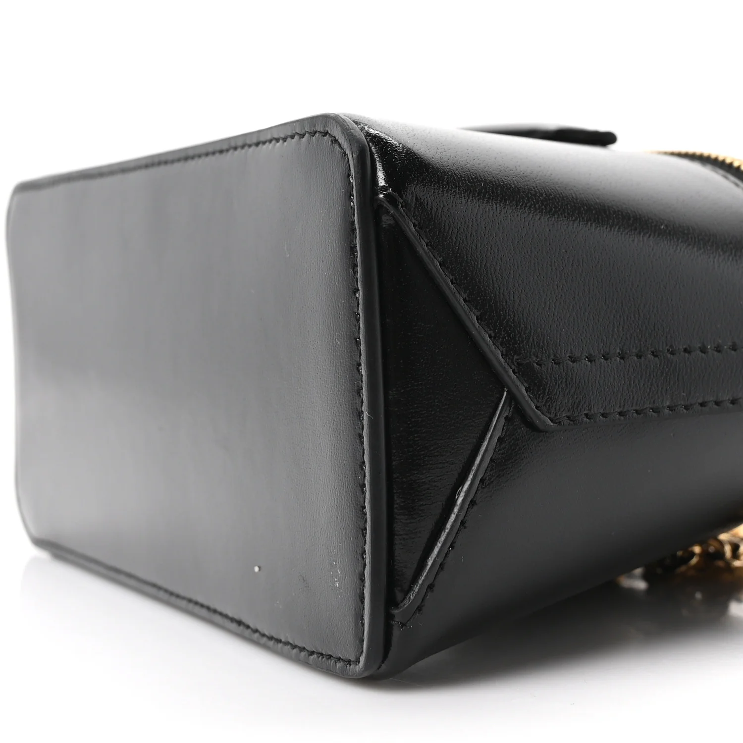 Box Calfskin Antigona Mini Vanity Bag With Chain Black - Image 9