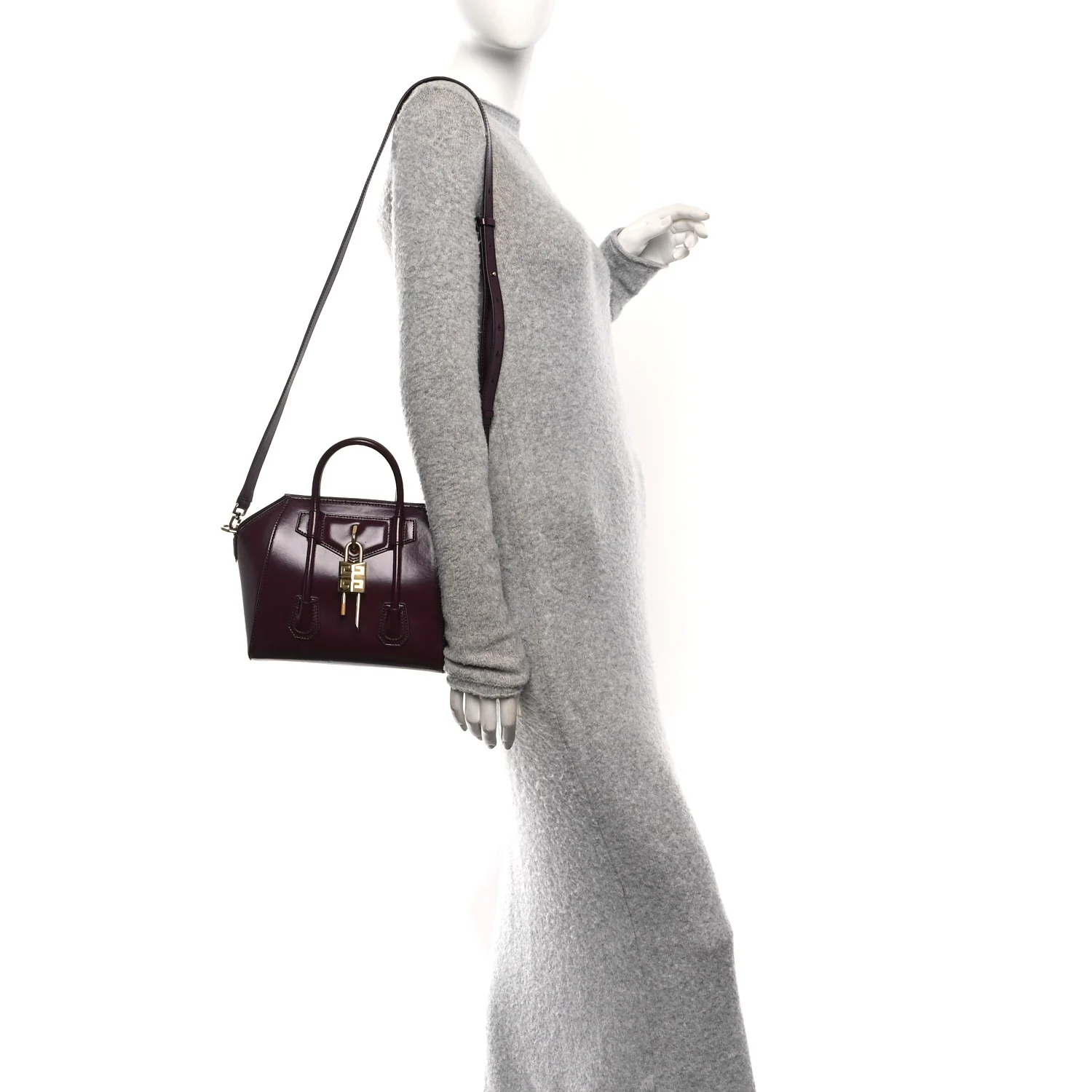 Box Calfskin Mini Lock Antigona Oxblood Red - Image 2