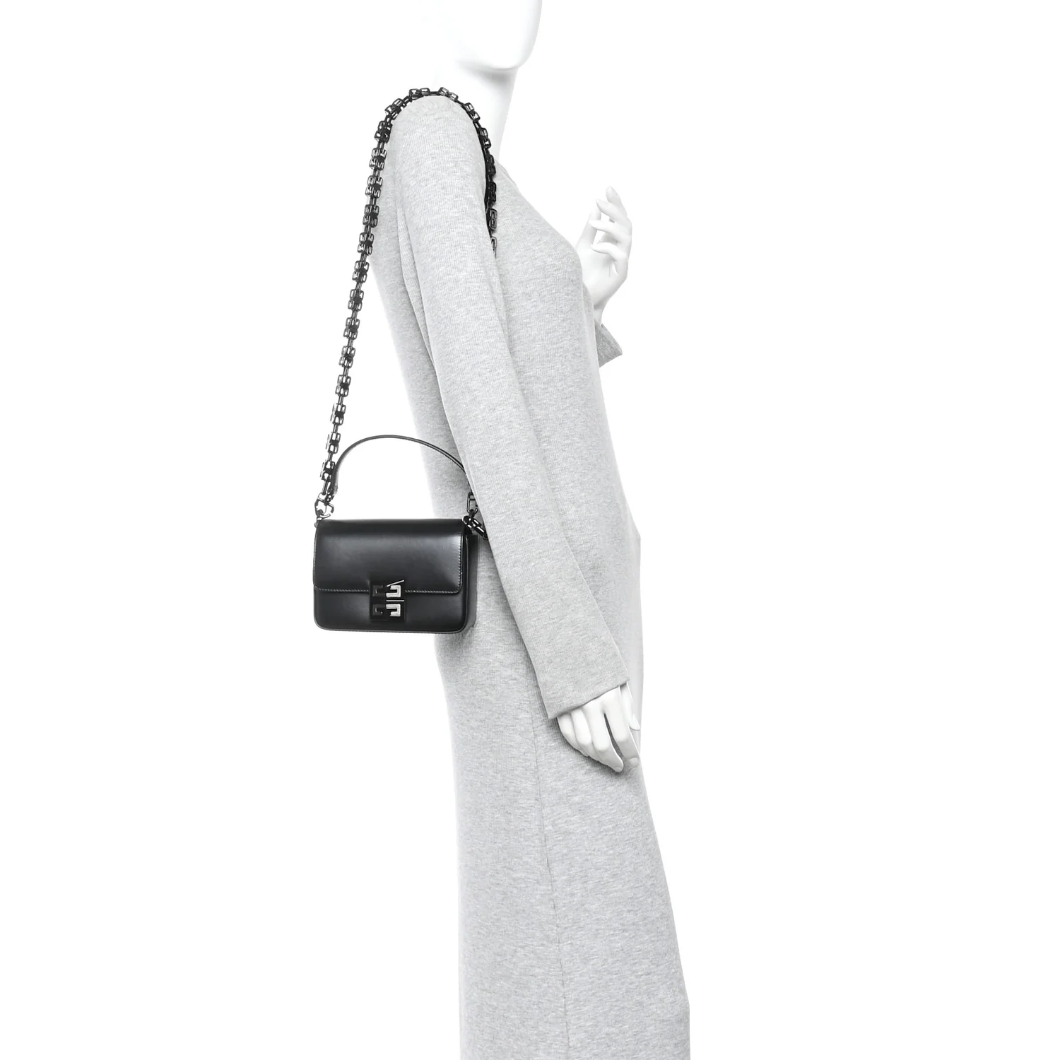 Box Calfskin Small 4G Cube Chain Shoulder Bag So Black - Image 2
