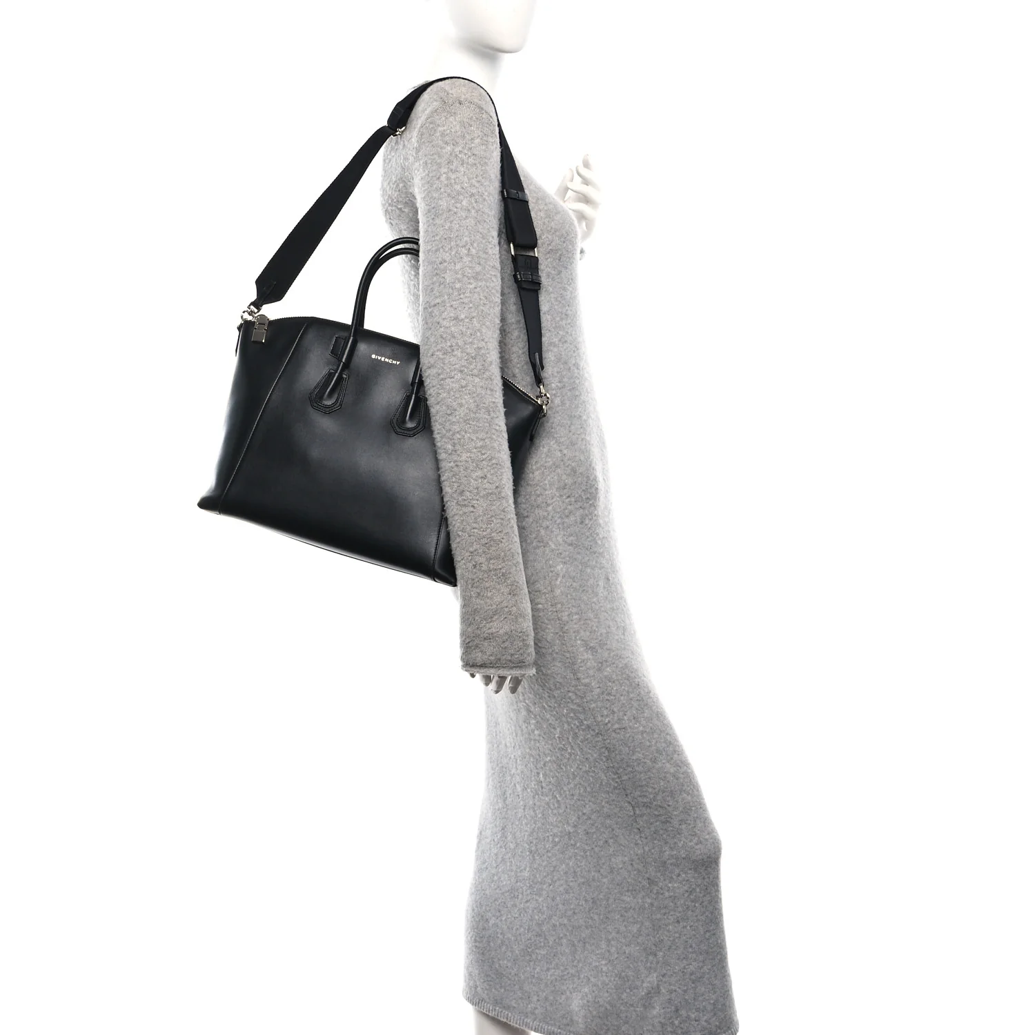 Box Calfskin Small Antigona Sport Top Handle Bag Black - Image 2