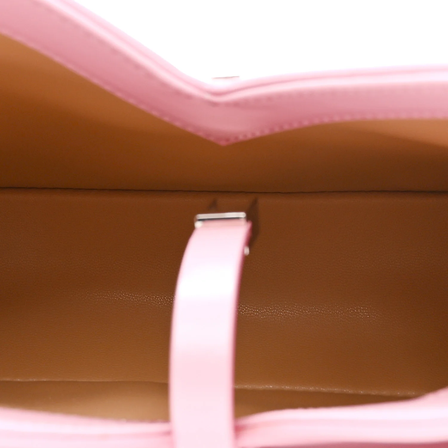 Box Calfskin Small Cut Out Shoulder Bag Pink - Image 5