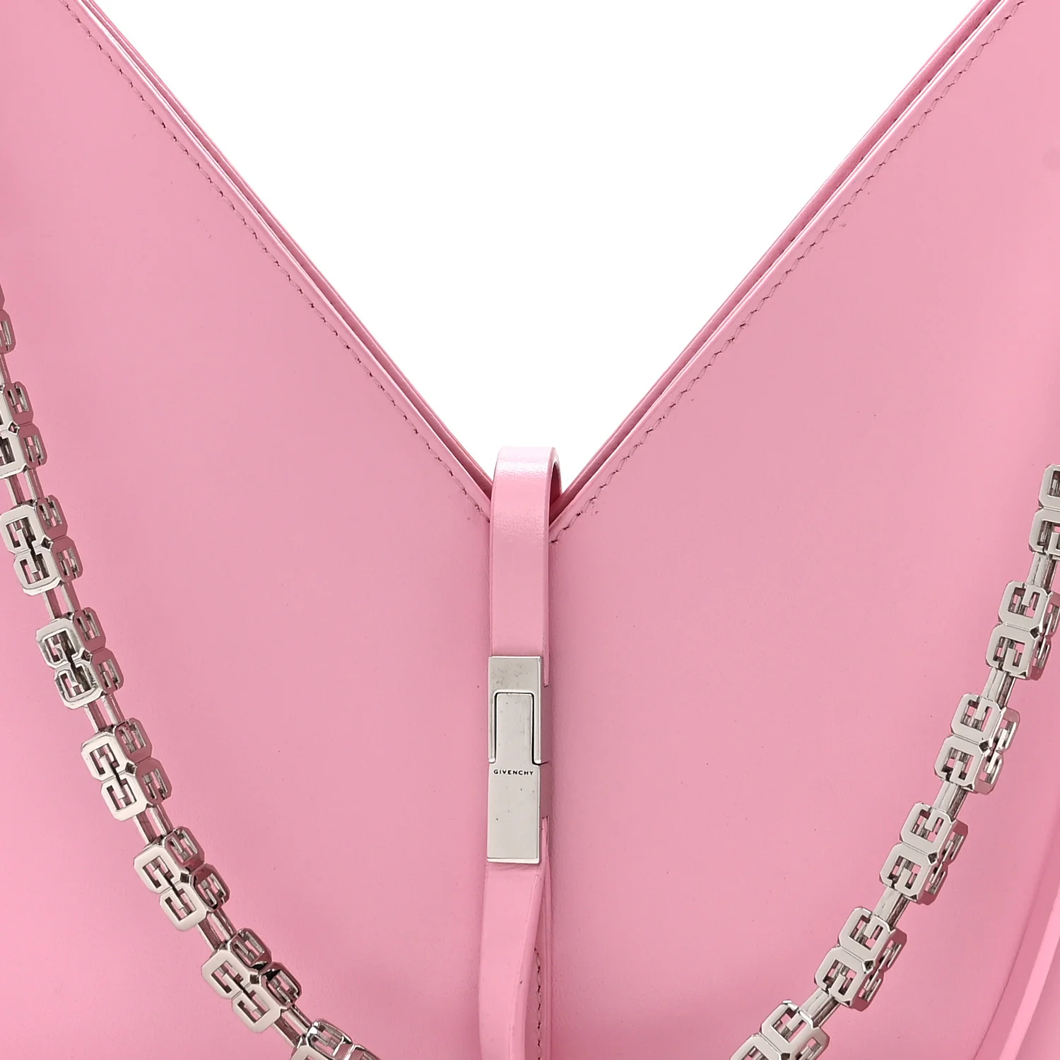 Box Calfskin Small Cut Out Shoulder Bag Pink - Image 8