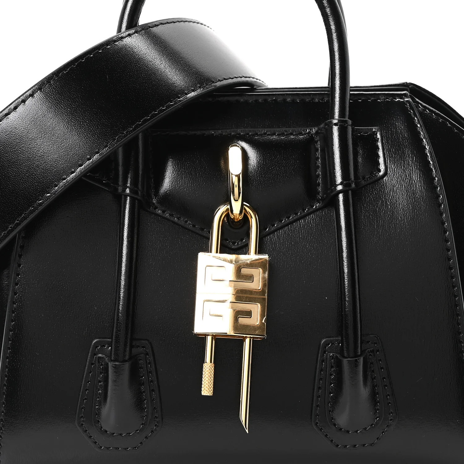 Box Calfskin Toy Lock Antigona Shoulder Bag Black - Image 6