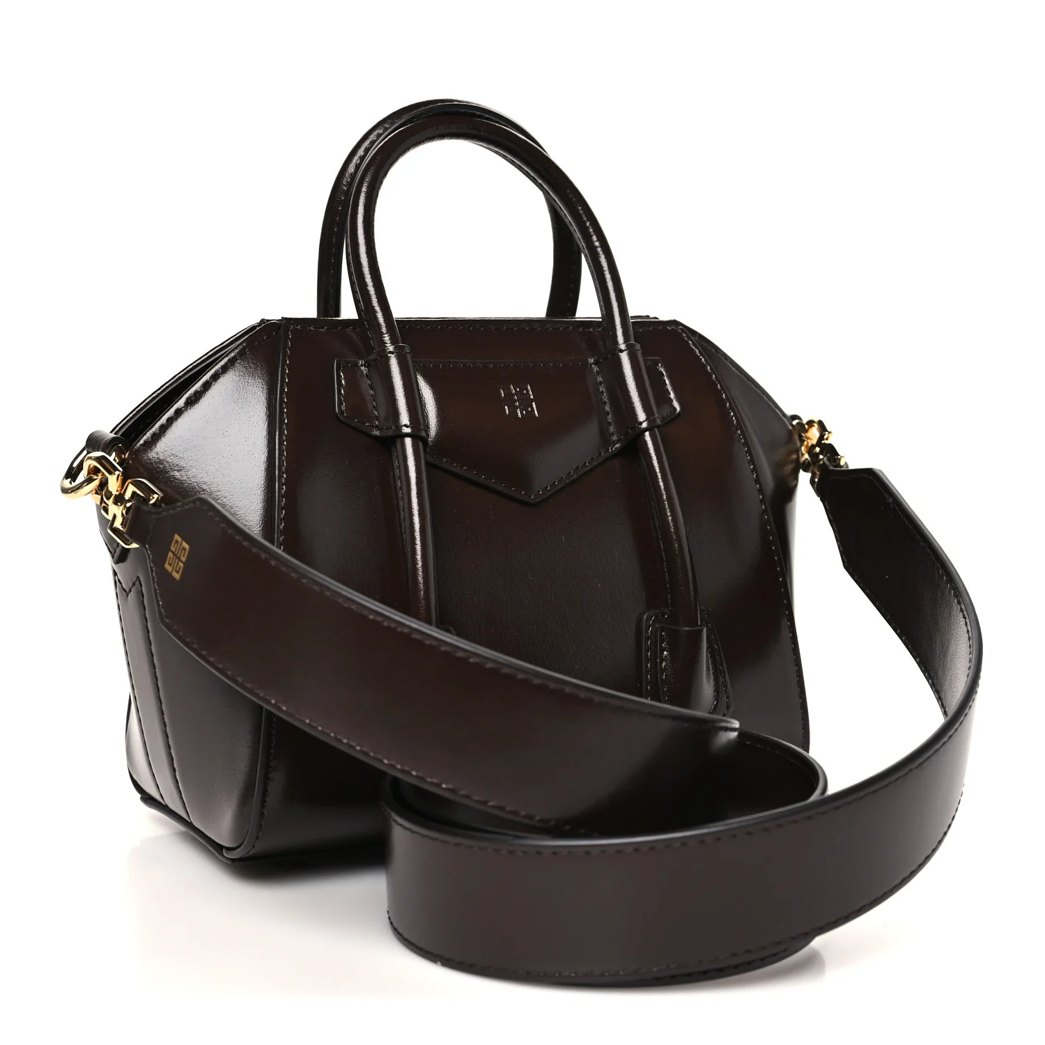 Box Calfskin Toy Lock Antigona Shoulder Bag Ebony Brown - Image 3