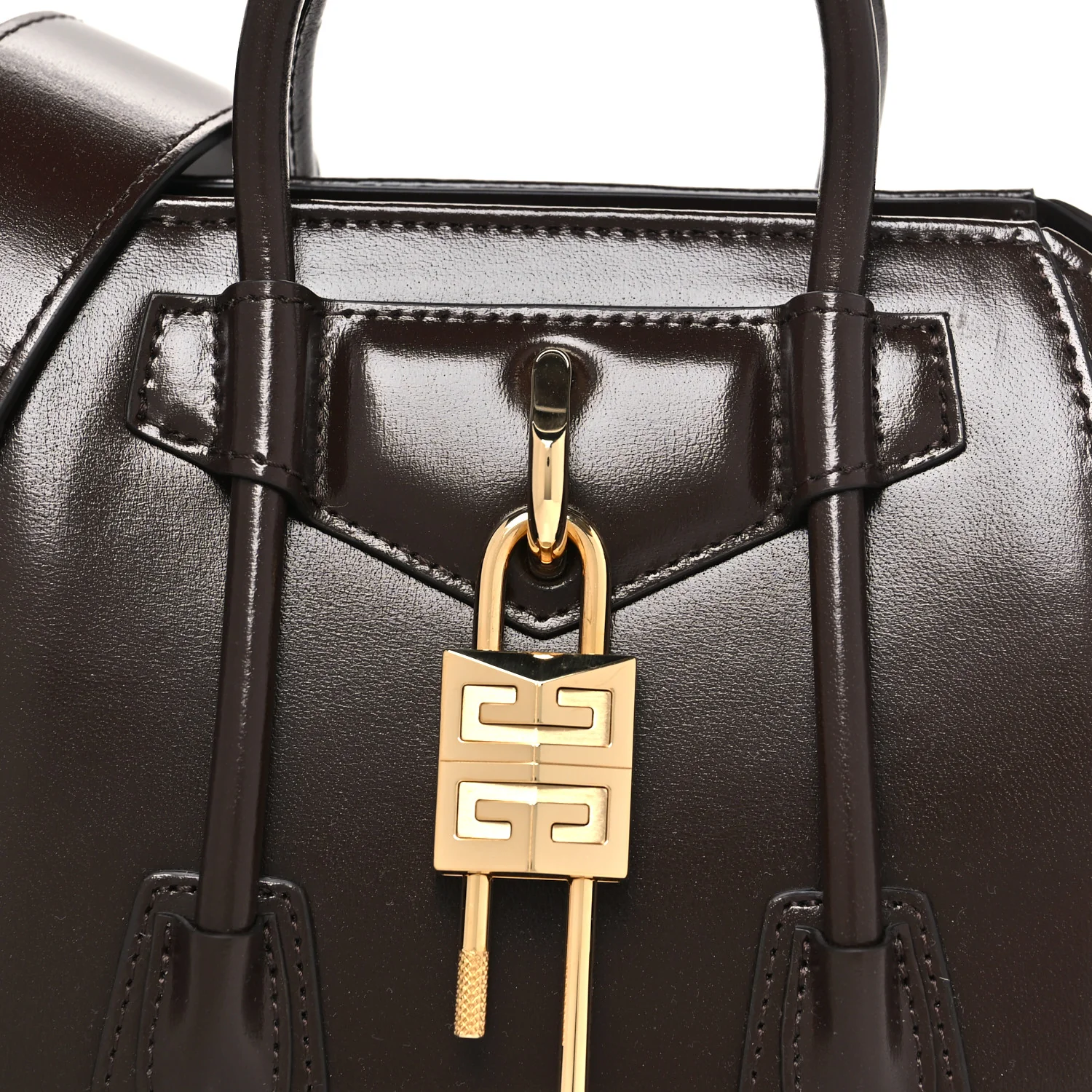 Box Calfskin Toy Lock Antigona Shoulder Bag Ebony Brown - Image 7