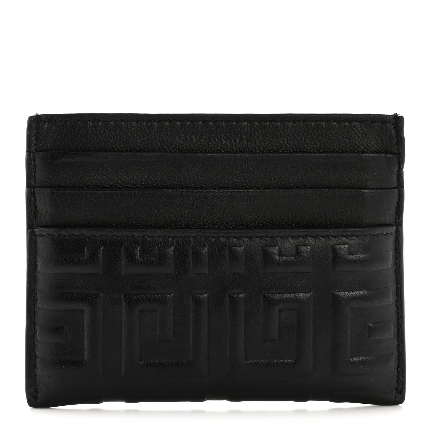 Calfskin 4G Embossed Card Holder Black